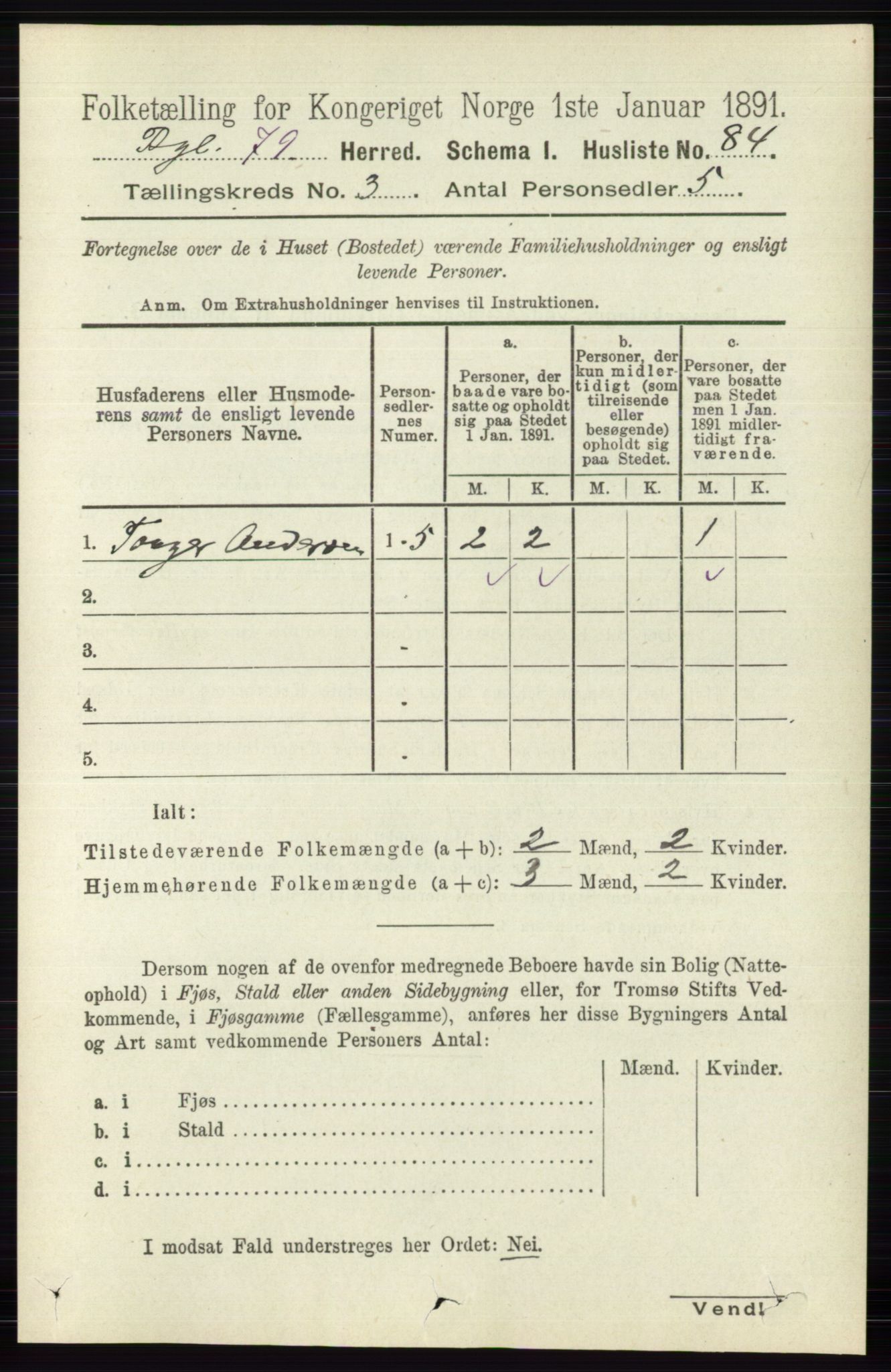 RA, 1891 census for 0520 Ringebu, 1891, p. 710