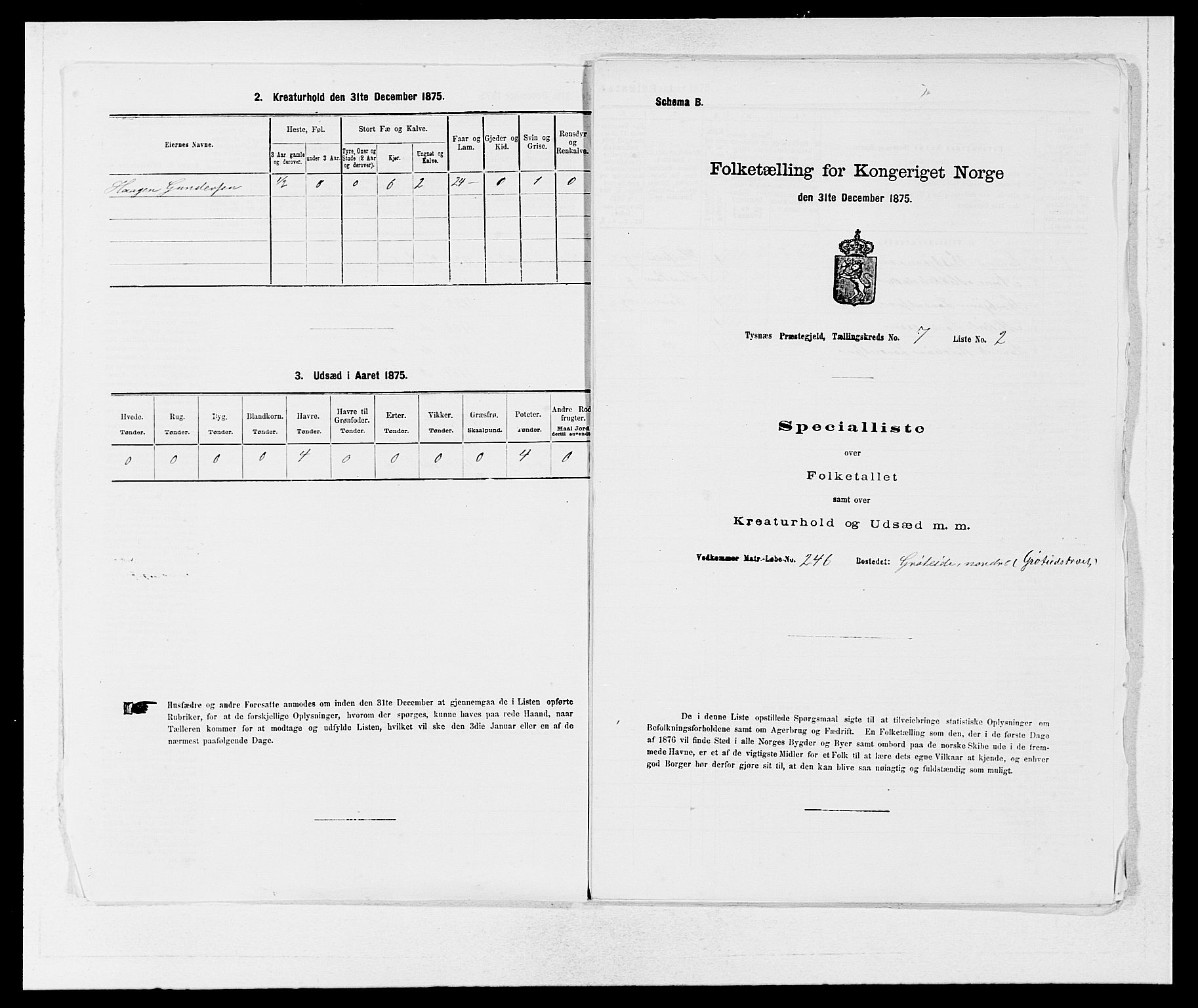 SAB, 1875 census for 1223P Tysnes, 1875, p. 777