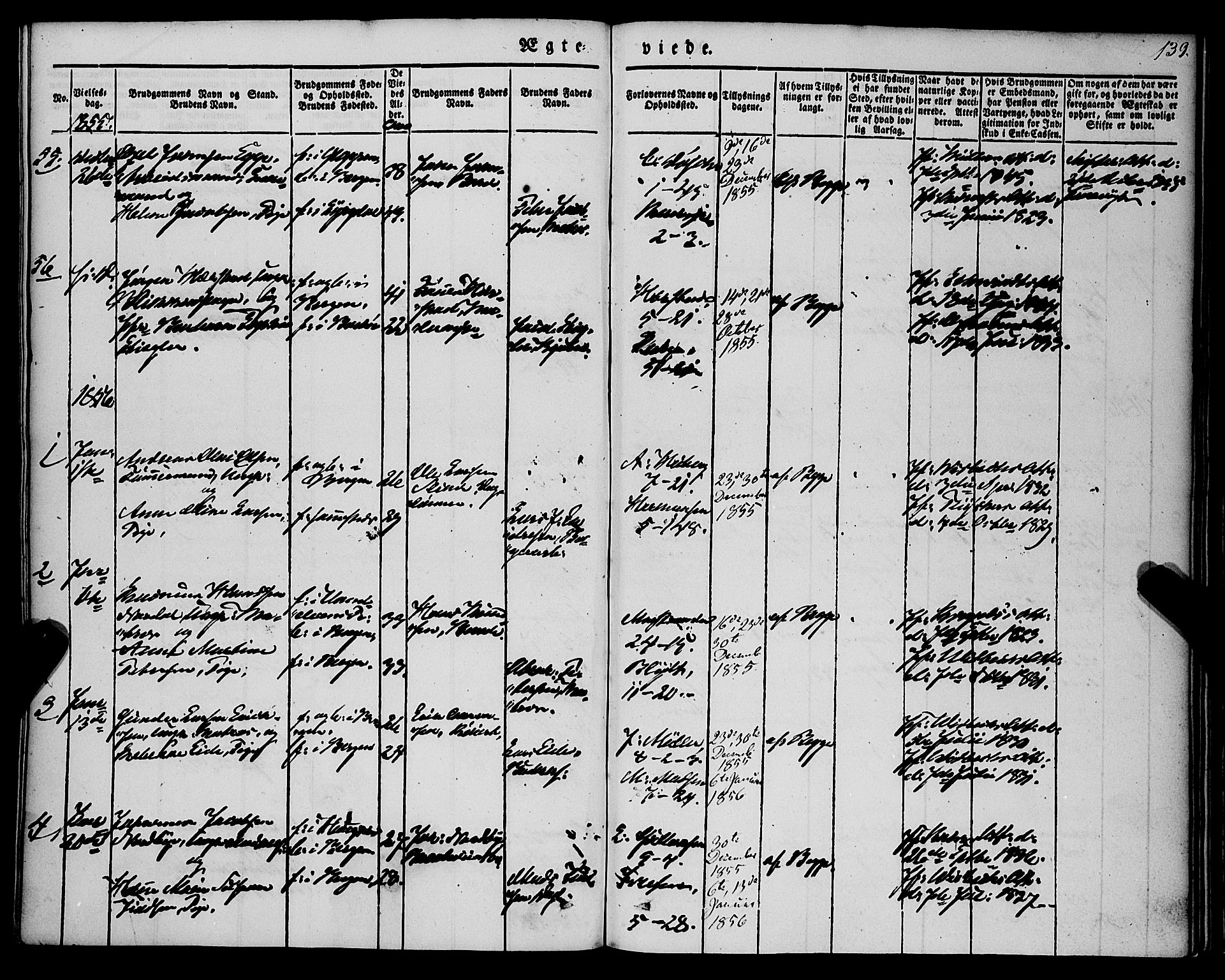 Nykirken Sokneprestembete, SAB/A-77101/H/Haa/L0031: Parish register (official) no. D 1, 1834-1861, p. 139