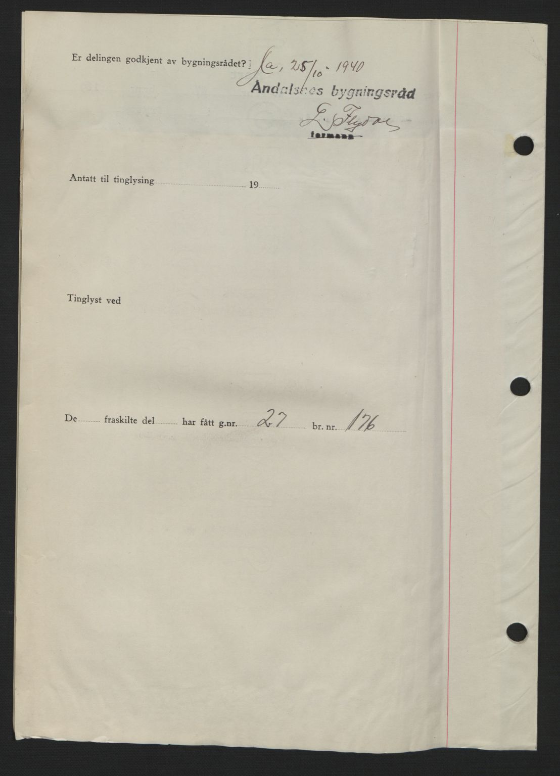 Romsdal sorenskriveri, AV/SAT-A-4149/1/2/2C: Mortgage book no. A10, 1941-1941, Diary no: : 1567/1941