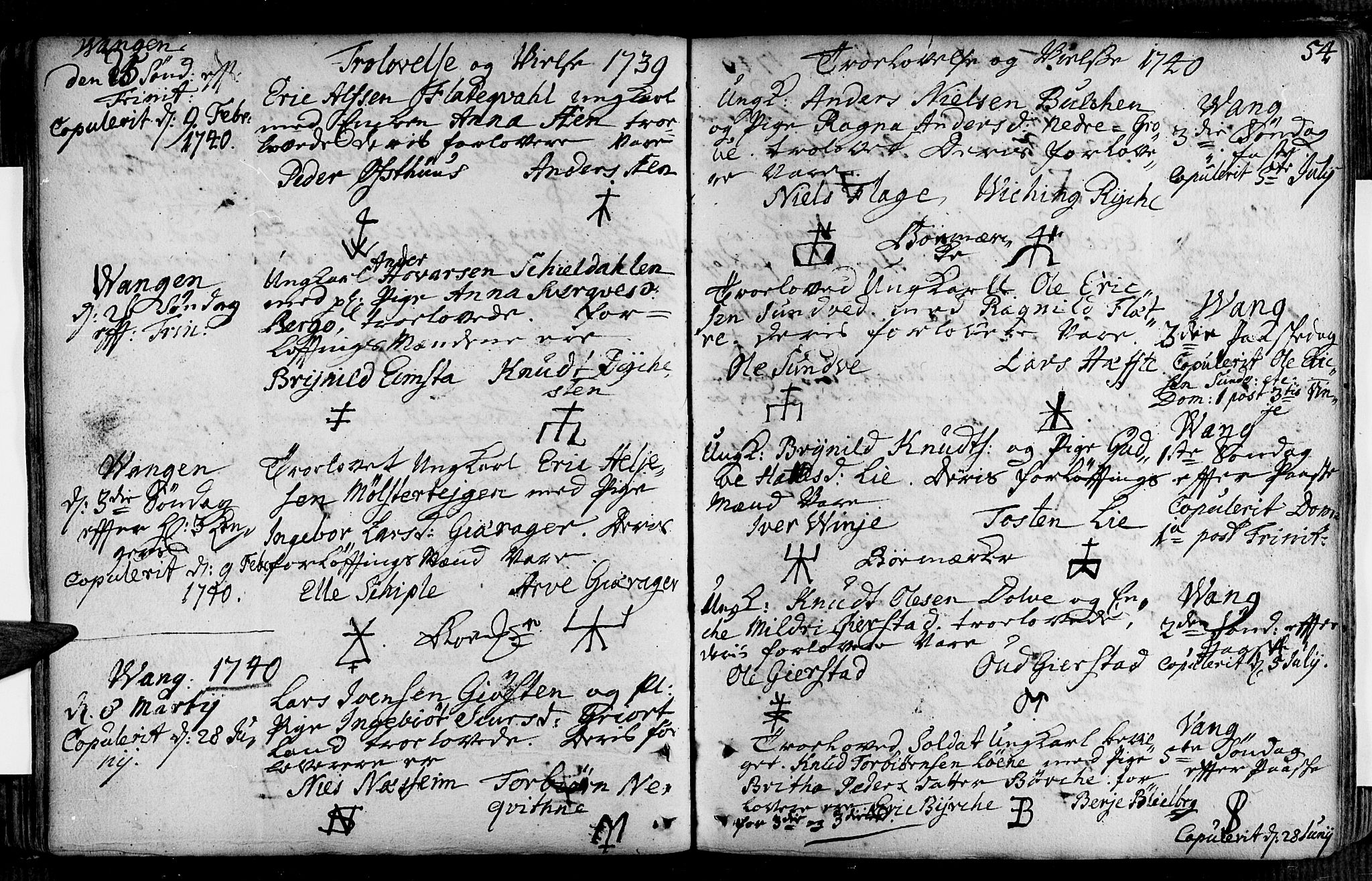 Voss sokneprestembete, AV/SAB-A-79001/H/Haa: Parish register (official) no. A 7, 1731-1773, p. 54