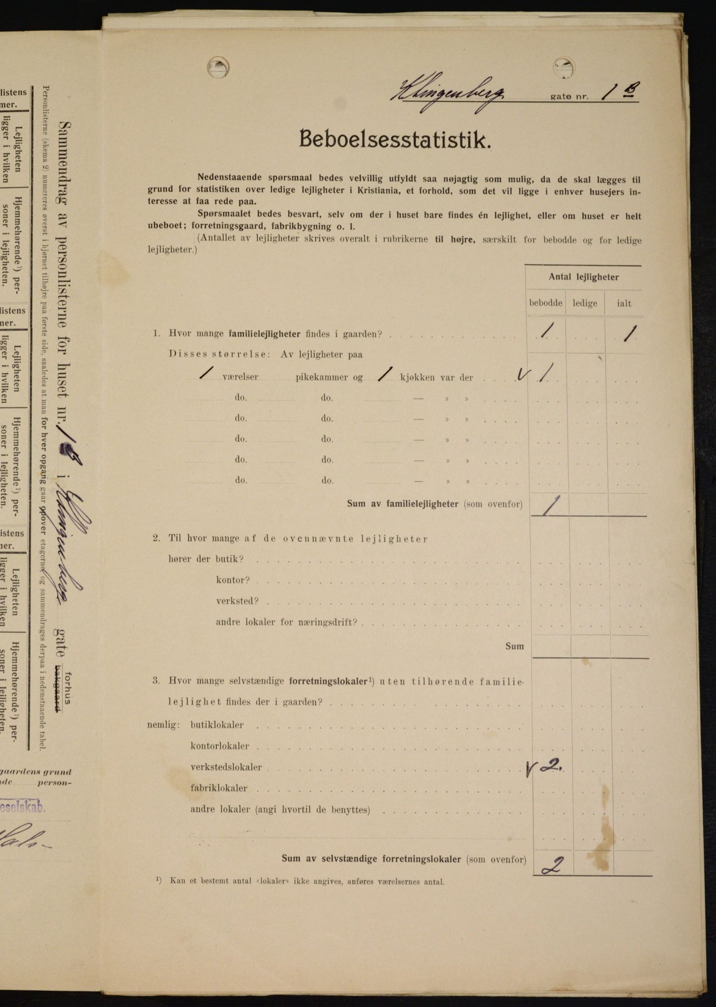 OBA, Municipal Census 1909 for Kristiania, 1909, p. 47550