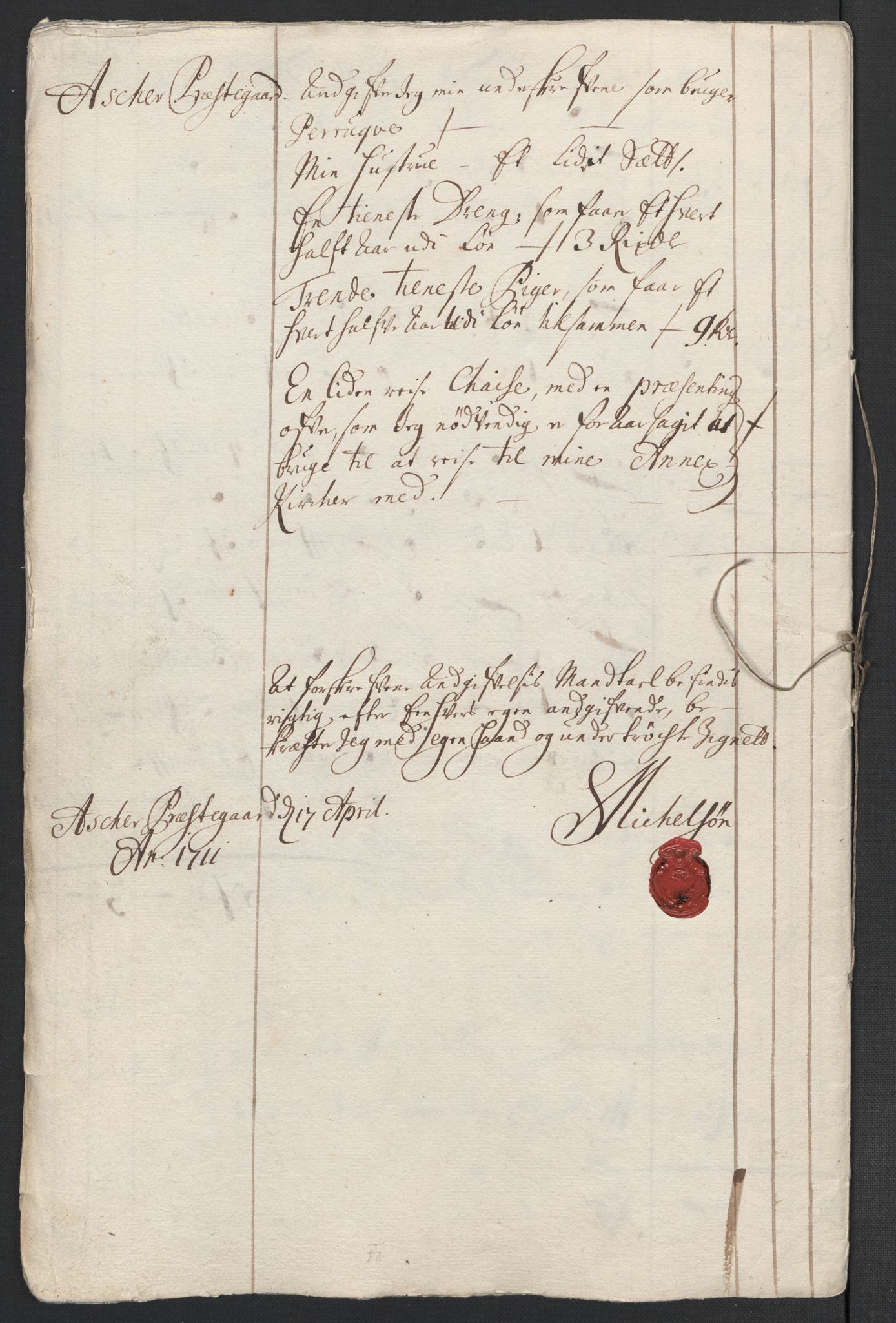 Rentekammeret inntil 1814, Reviderte regnskaper, Fogderegnskap, AV/RA-EA-4092/R10/L0449: Fogderegnskap Aker og Follo, 1711, p. 73