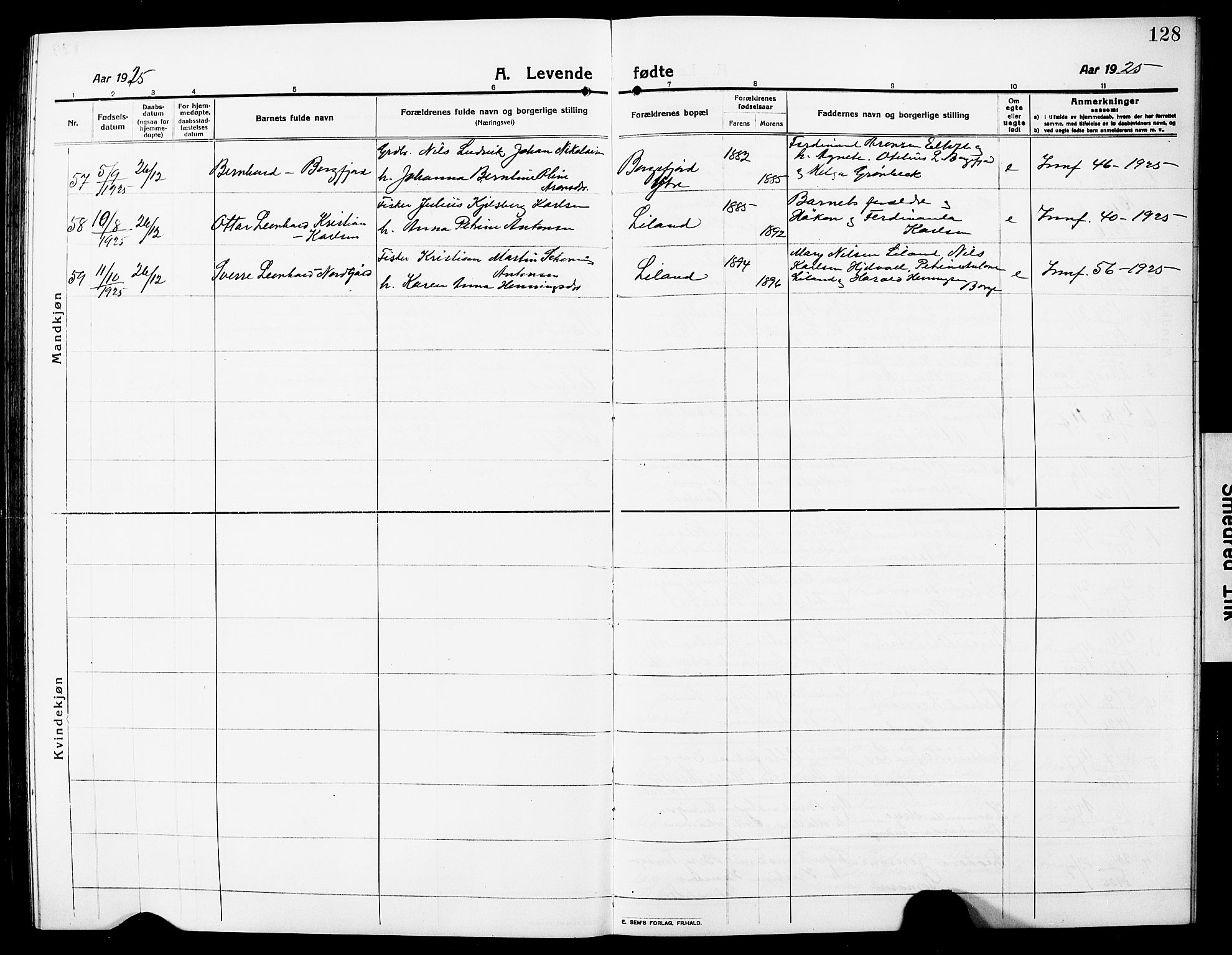 Ministerialprotokoller, klokkerbøker og fødselsregistre - Nordland, AV/SAT-A-1459/880/L1142: Parish register (copy) no. 880C04, 1913-1930, p. 128