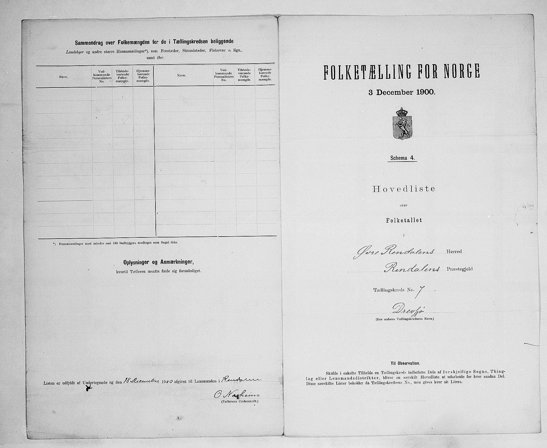 SAH, 1900 census for Øvre Rendal, 1900, p. 25
