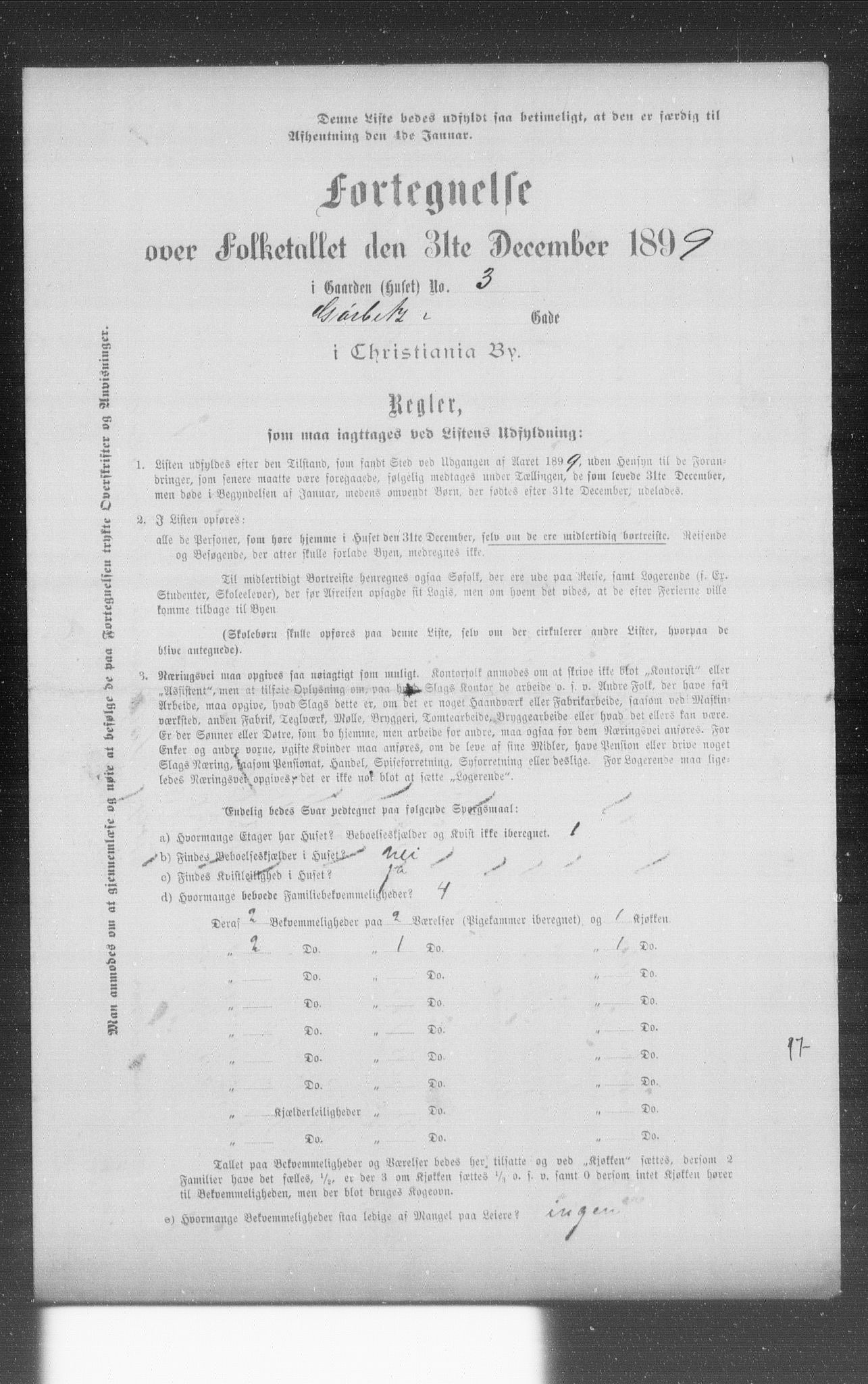 OBA, Municipal Census 1899 for Kristiania, 1899, p. 4427