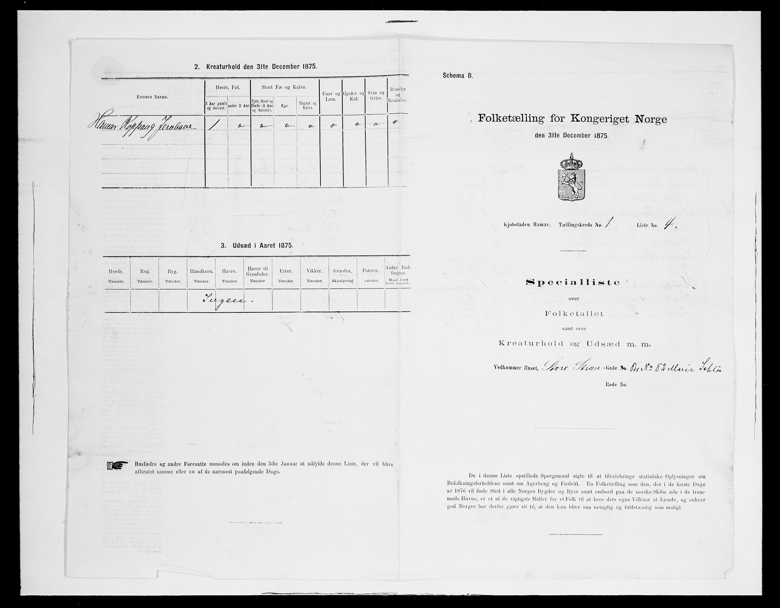 SAH, 1875 census for 0401B Vang/Hamar, 1875, p. 16