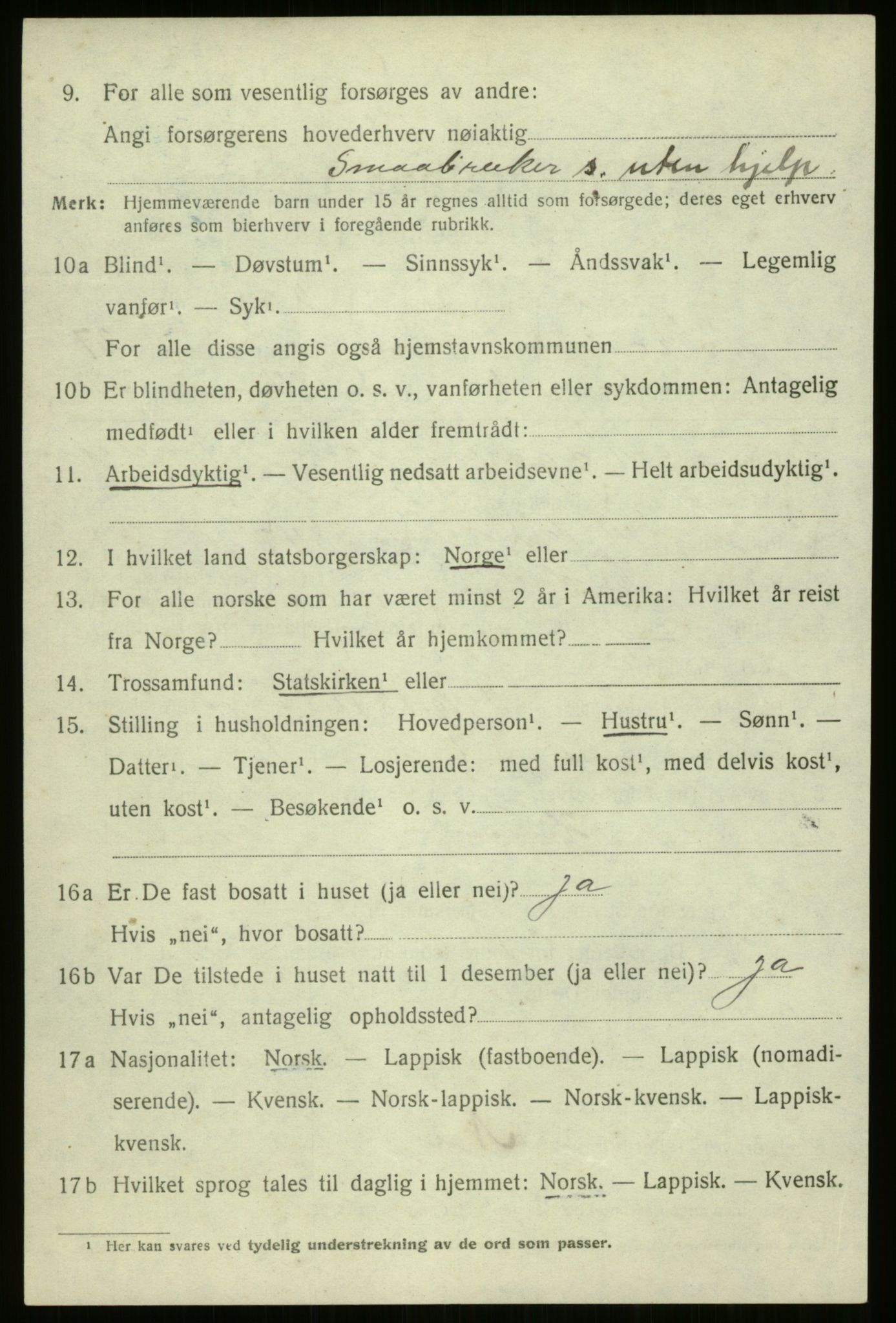 SATØ, 1920 census for Trondenes, 1920, p. 19439