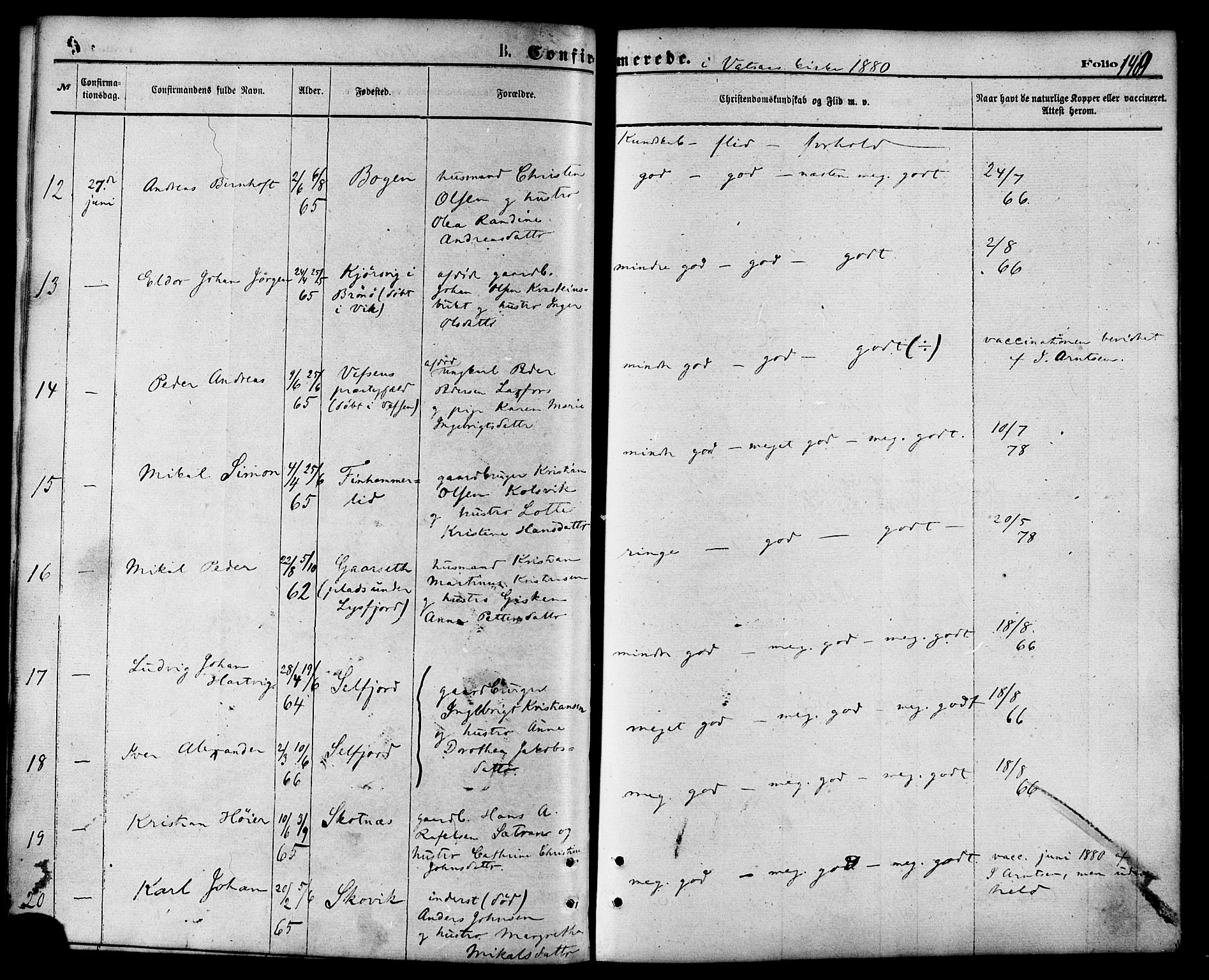 Ministerialprotokoller, klokkerbøker og fødselsregistre - Nordland, AV/SAT-A-1459/810/L0148: Parish register (official) no. 810A09 /1, 1874-1884, p. 149