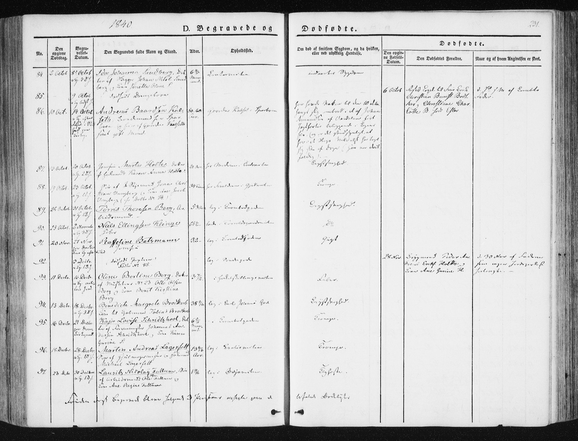 Ministerialprotokoller, klokkerbøker og fødselsregistre - Sør-Trøndelag, SAT/A-1456/602/L0110: Parish register (official) no. 602A08, 1840-1854, p. 231