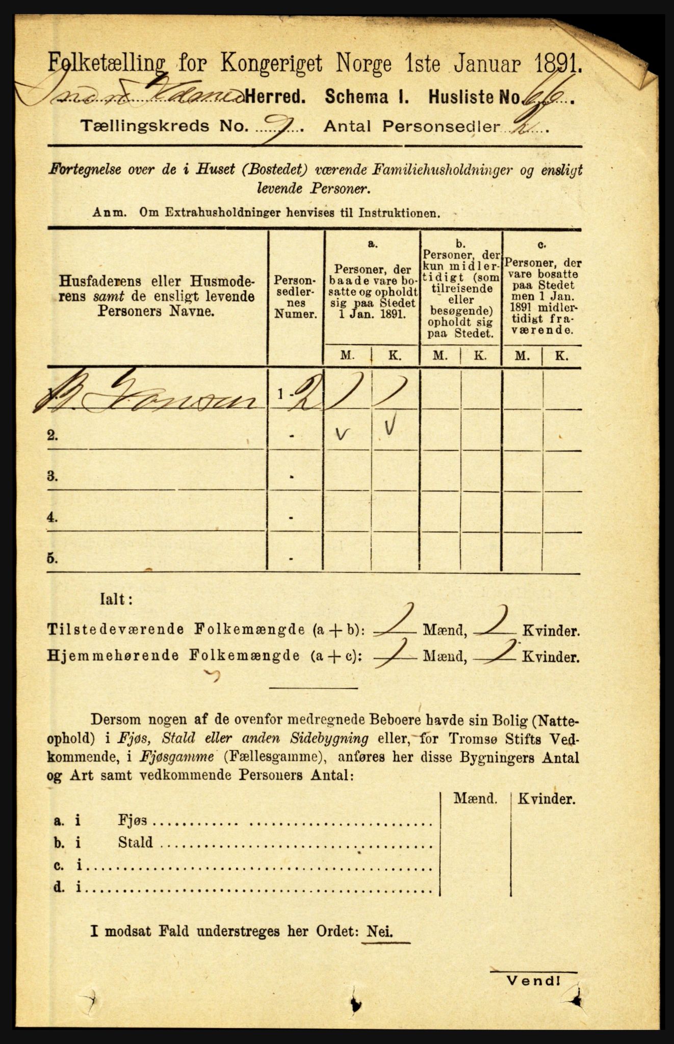 RA, 1891 census for 1430 Indre Holmedal, 1891, p. 4018