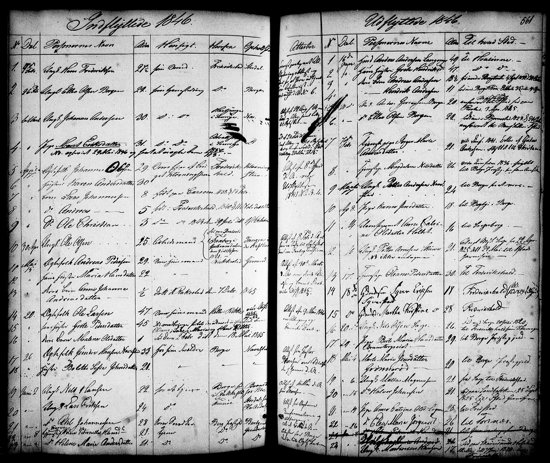 Skjeberg prestekontor Kirkebøker, SAO/A-10923/F/Fa/L0006: Parish register (official) no. I 6, 1846-1858, p. 561