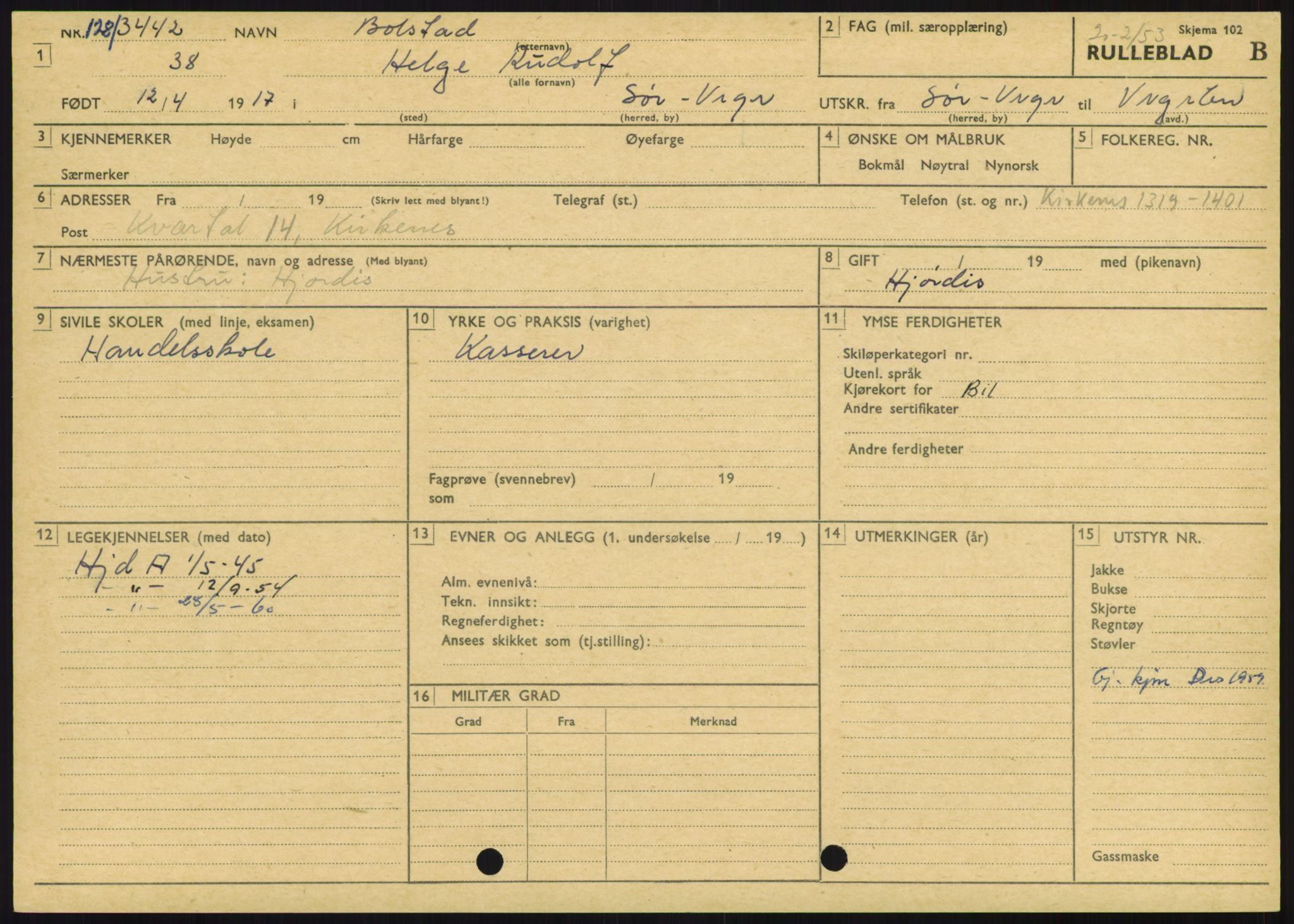 Forsvaret, Varanger bataljon, AV/RA-RAFA-2258/1/D/L0446: Rulleblad for menige født 1917-1919, 1917-1919, p. 34