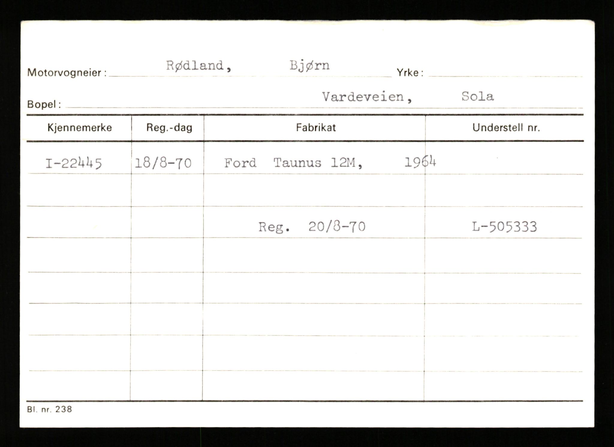 Stavanger trafikkstasjon, AV/SAST-A-101942/0/G/L0004: Registreringsnummer: 15497 - 22957, 1930-1971, p. 2991