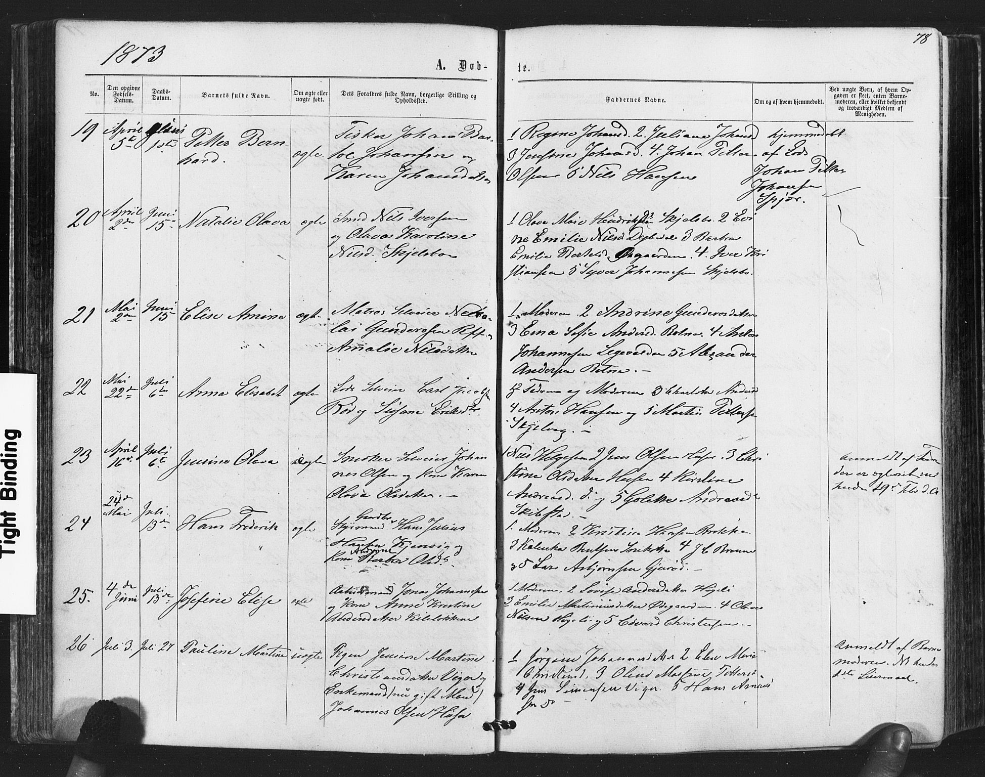 Hvaler prestekontor Kirkebøker, SAO/A-2001/F/Fa/L0007: Parish register (official) no. I 7, 1864-1878, p. 78