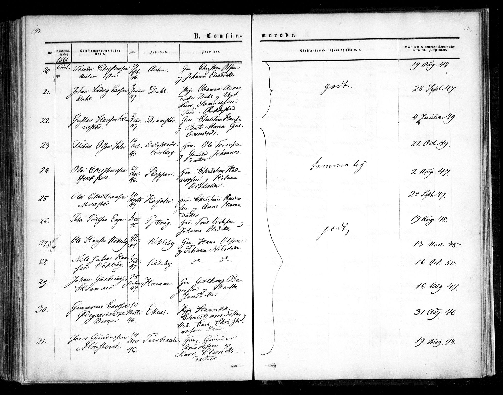 Trøgstad prestekontor Kirkebøker, AV/SAO-A-10925/F/Fa/L0008.a: Parish register (official) no. I 8A, 1855-1864, p. 194