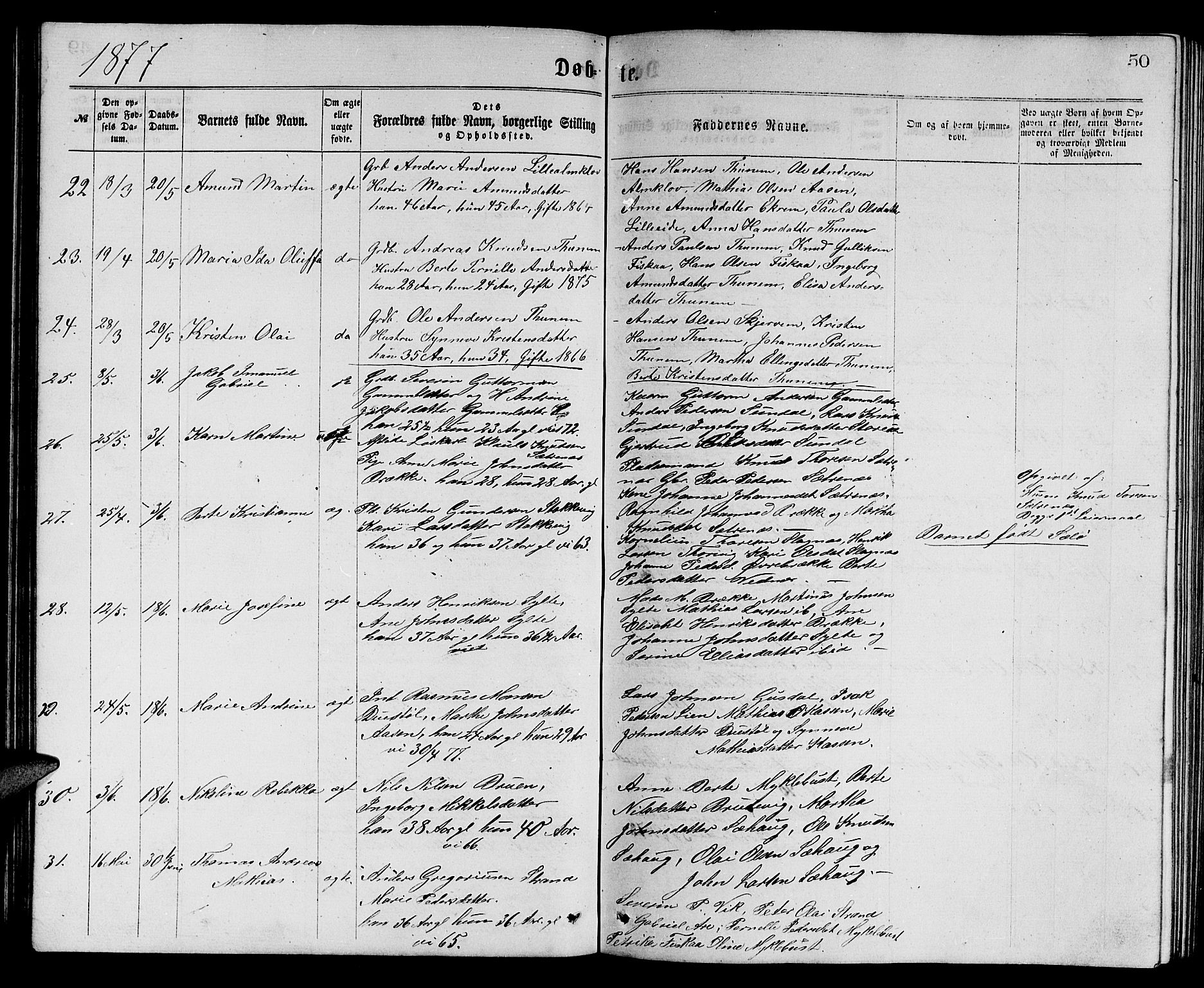 Ministerialprotokoller, klokkerbøker og fødselsregistre - Møre og Romsdal, SAT/A-1454/501/L0016: Parish register (copy) no. 501C02, 1868-1884, p. 50