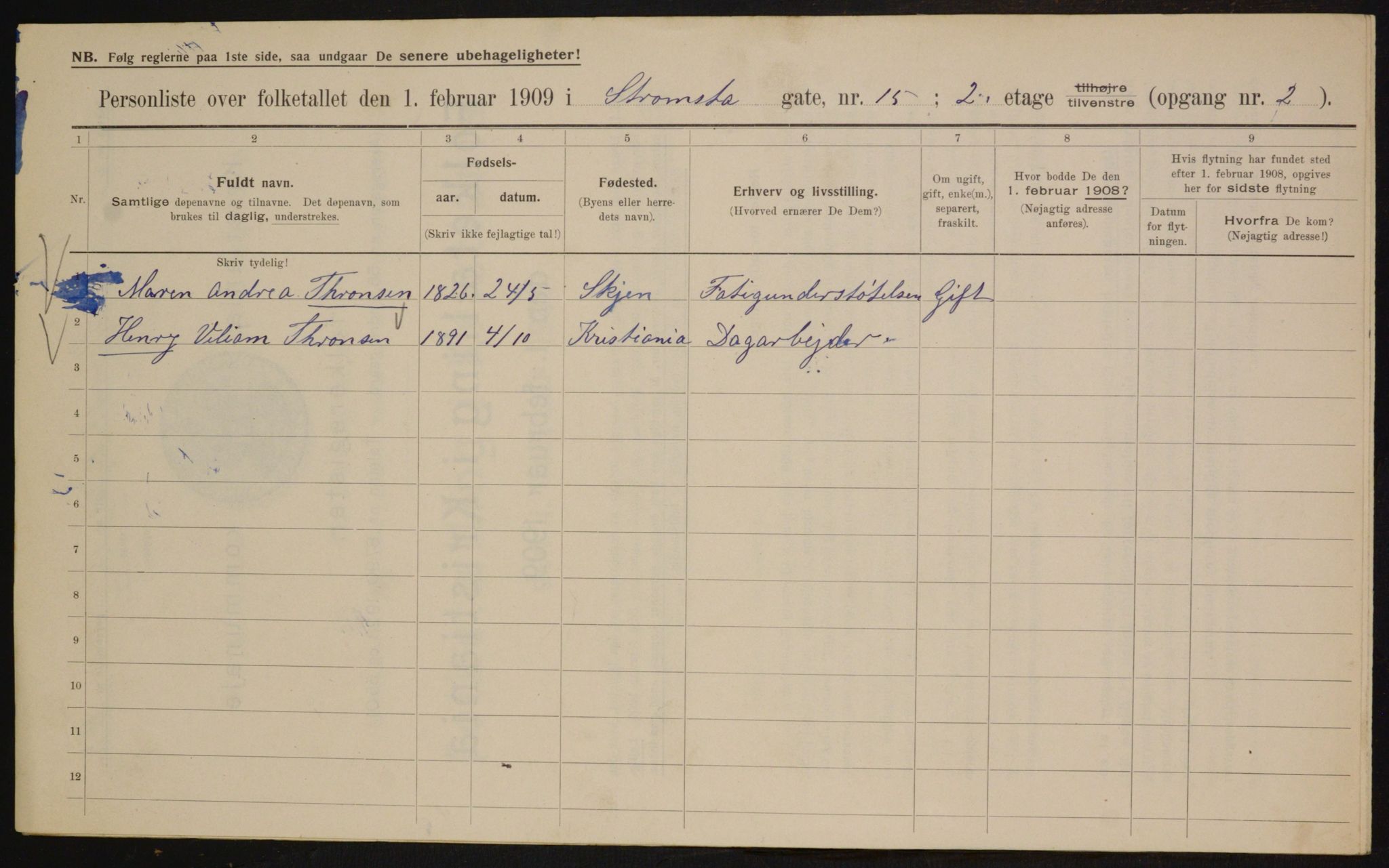 OBA, Municipal Census 1909 for Kristiania, 1909, p. 94040