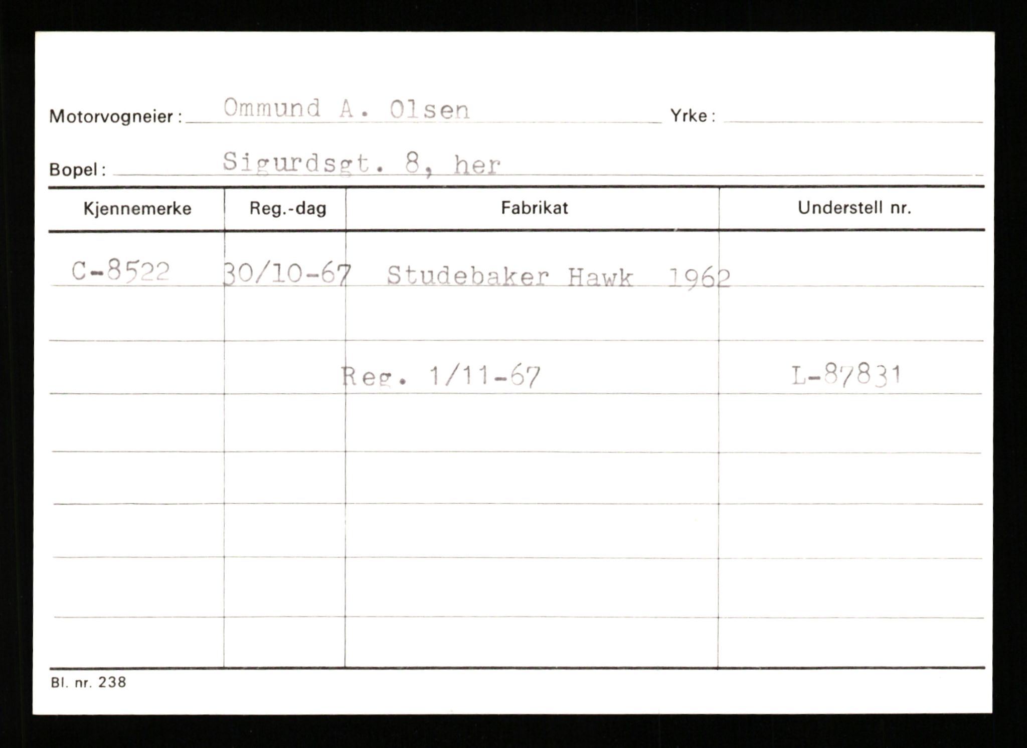 Stavanger trafikkstasjon, SAST/A-101942/0/G/L0002: Registreringsnummer: 5791 - 10405, 1930-1971, p. 1649