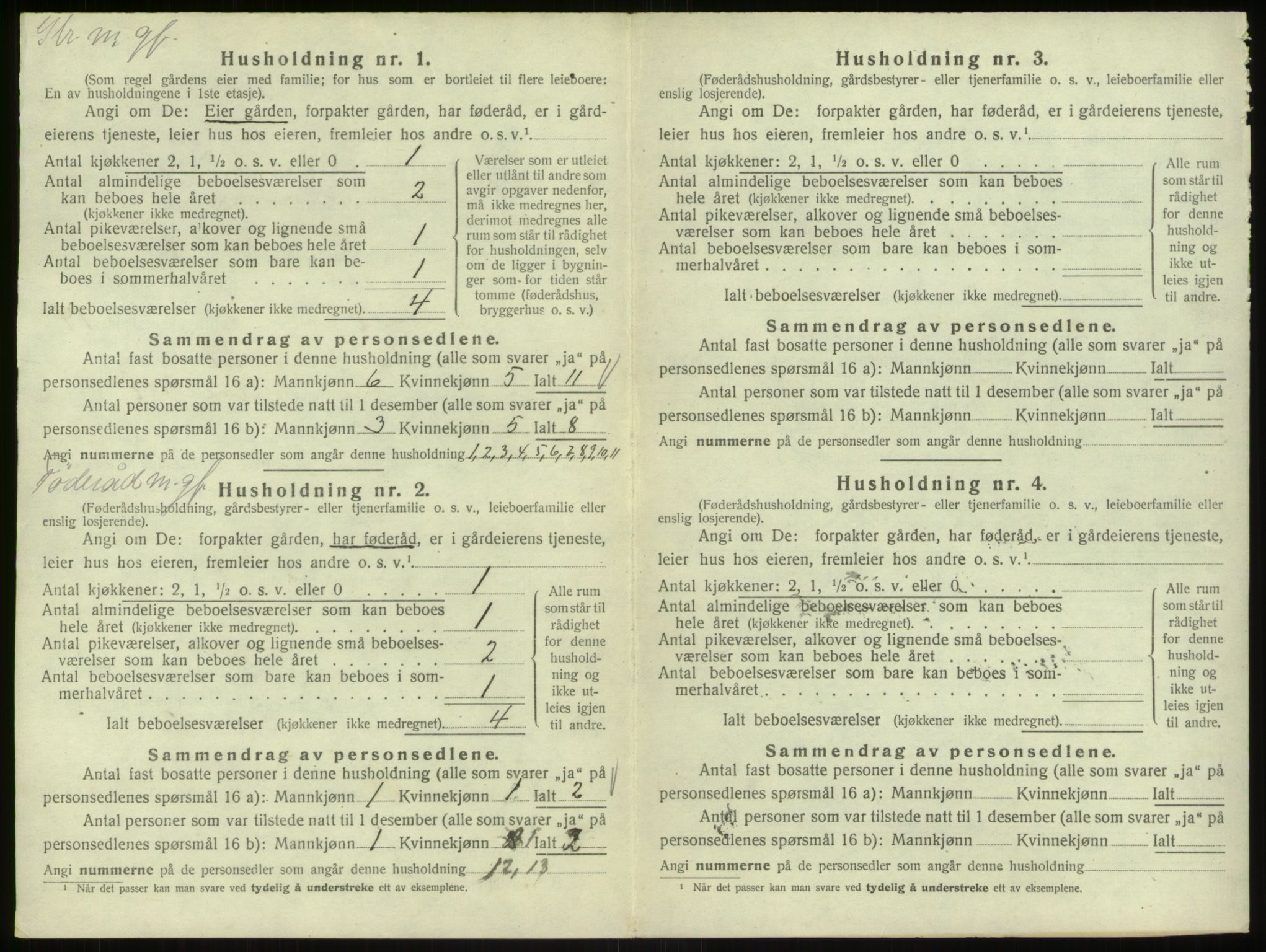 SAB, 1920 census for Bruvik, 1920, p. 941