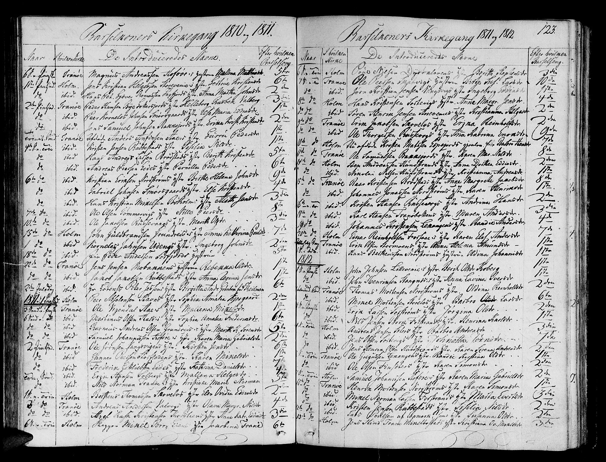 Tranøy sokneprestkontor, SATØ/S-1313/I/Ia/Iaa/L0003kirke: Parish register (official) no. 3, 1807-1820, p. 123