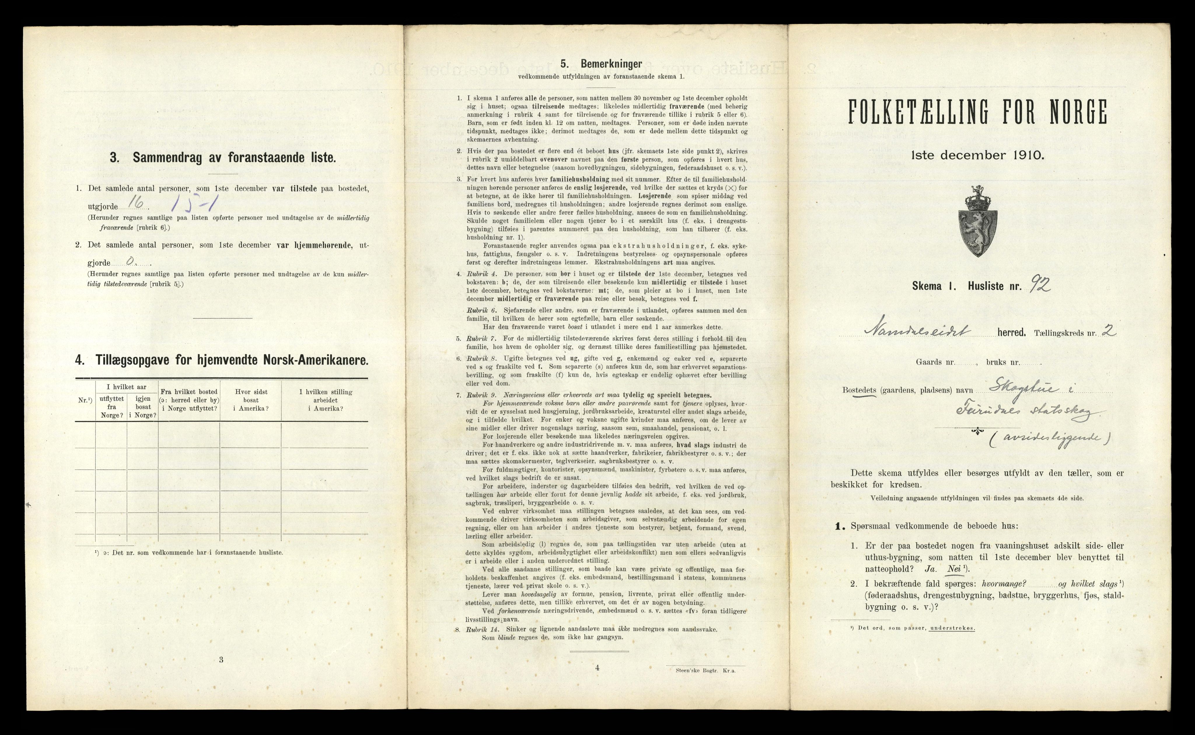 RA, 1910 census for Namdalseid, 1910, p. 358