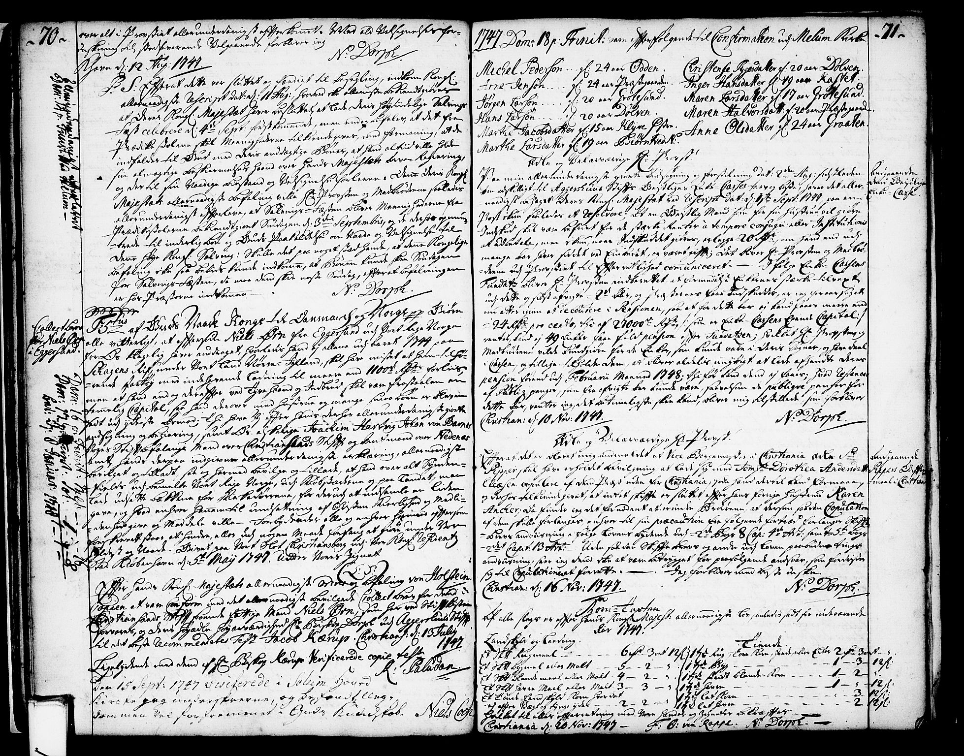Solum sokneprestkontor, SAKO/A-305/A/Aa/L0002: Other parish register no. 2, 1743-1791, p. 70-71