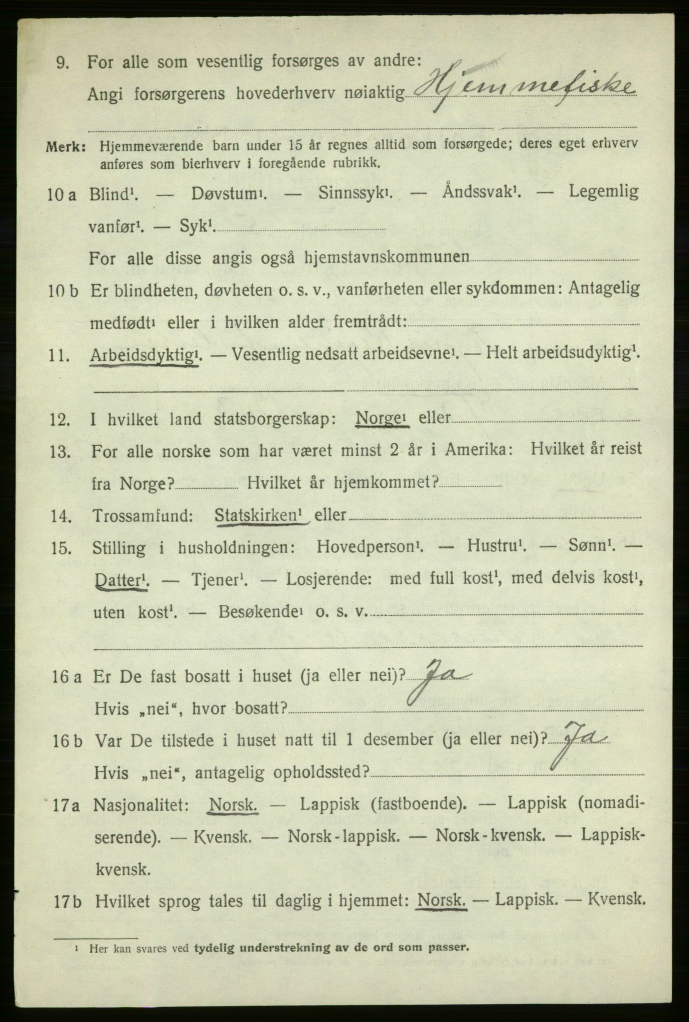 SATØ, 1920 census for Talvik, 1920, p. 3273