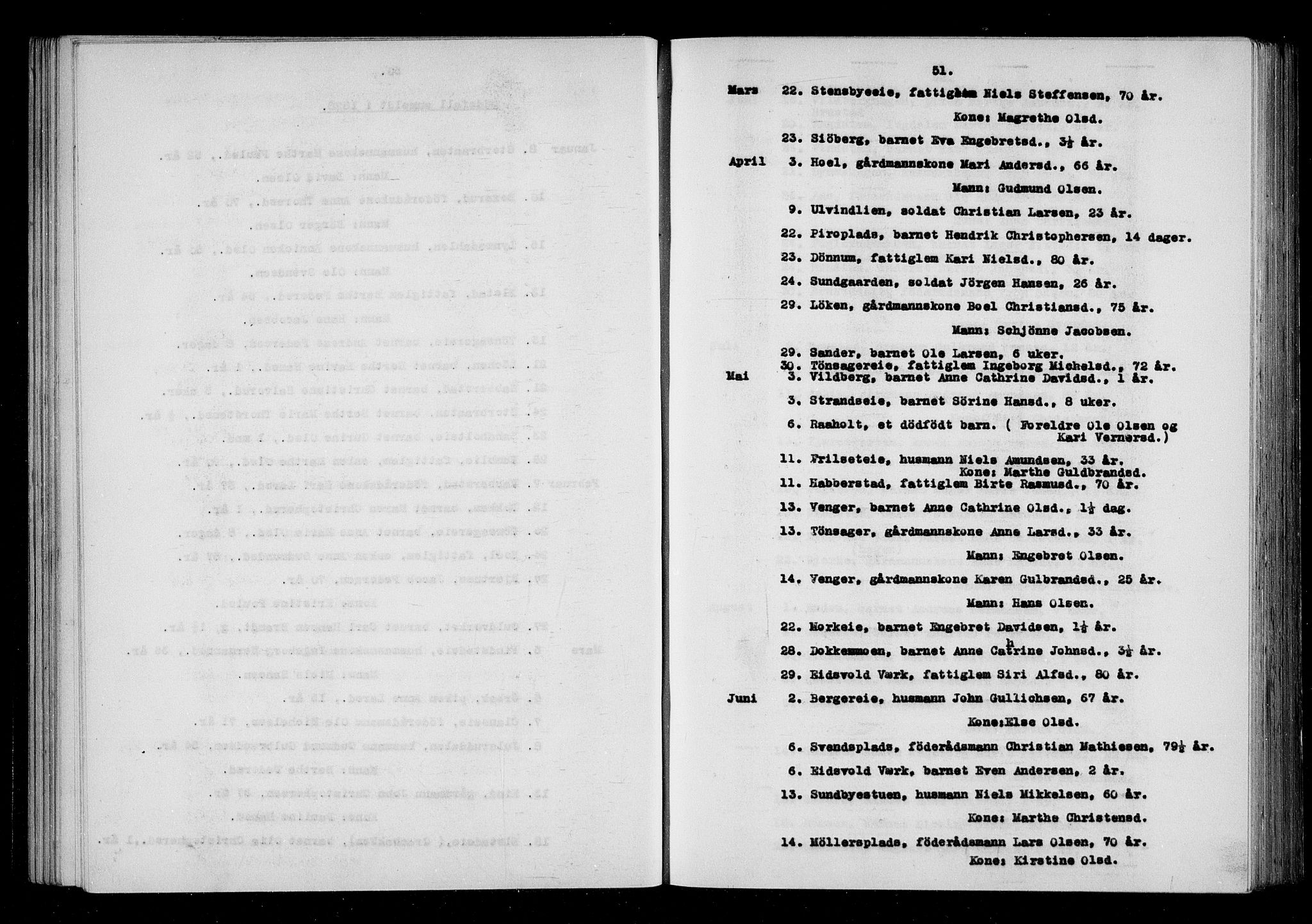 Eidsvoll tingrett, AV/SAO-A-10371/H/Ha/Haa/L0001: Dødsmeldingsprotokoll - Eidsvoll lensmannsdistrikt, 1815-1865, p. 51