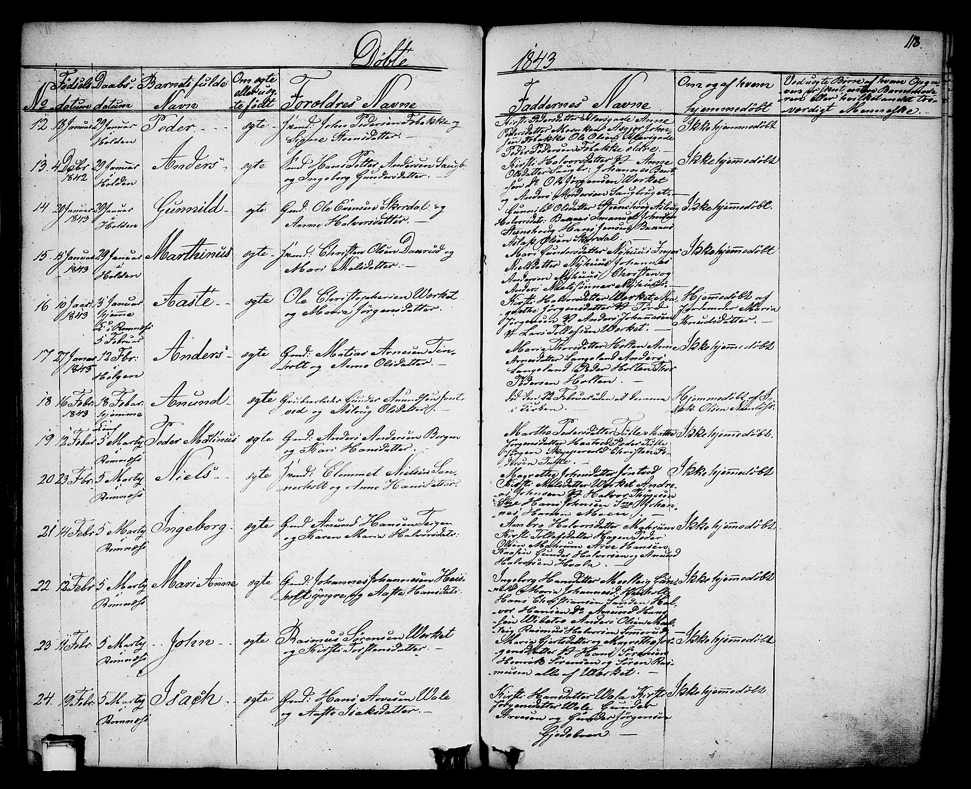 Holla kirkebøker, SAKO/A-272/F/Fa/L0004: Parish register (official) no. 4, 1830-1848, p. 118