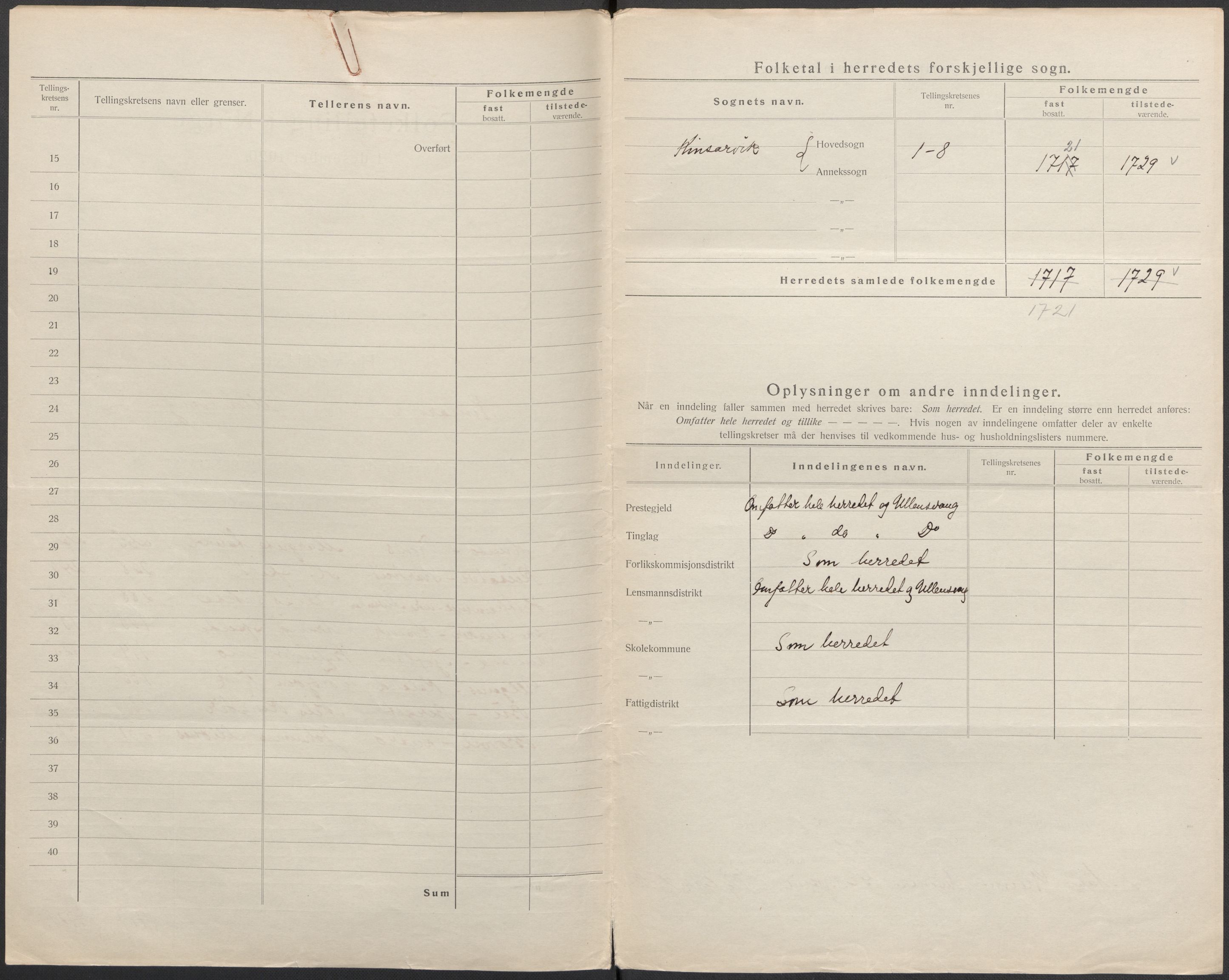 SAB, 1920 census for Kinsarvik, 1920, p. 3