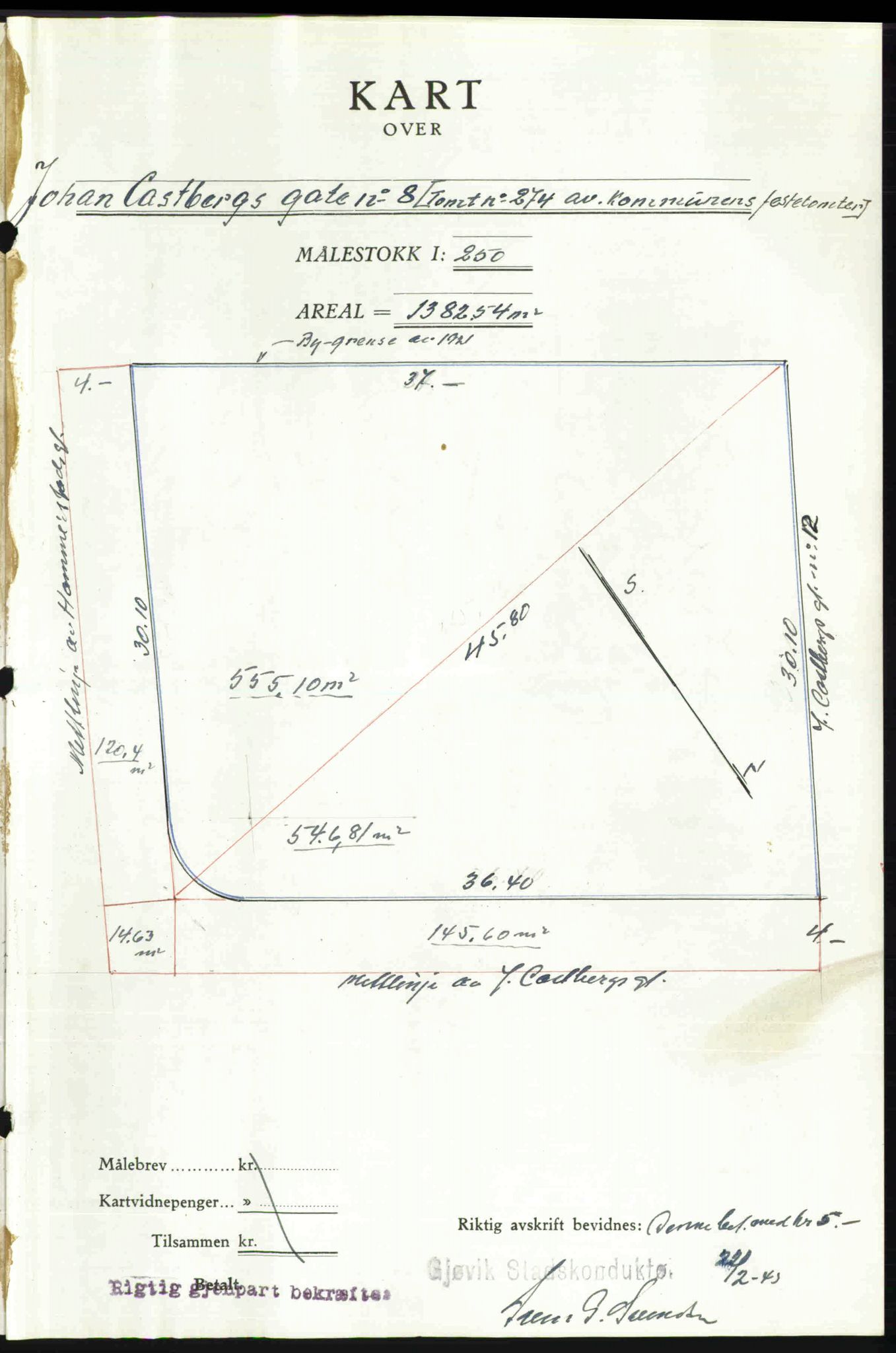 Toten tingrett, SAH/TING-006/H/Hb/Hbc/L0013: Mortgage book no. Hbc-13, 1945-1945, Diary no: : 441/1945