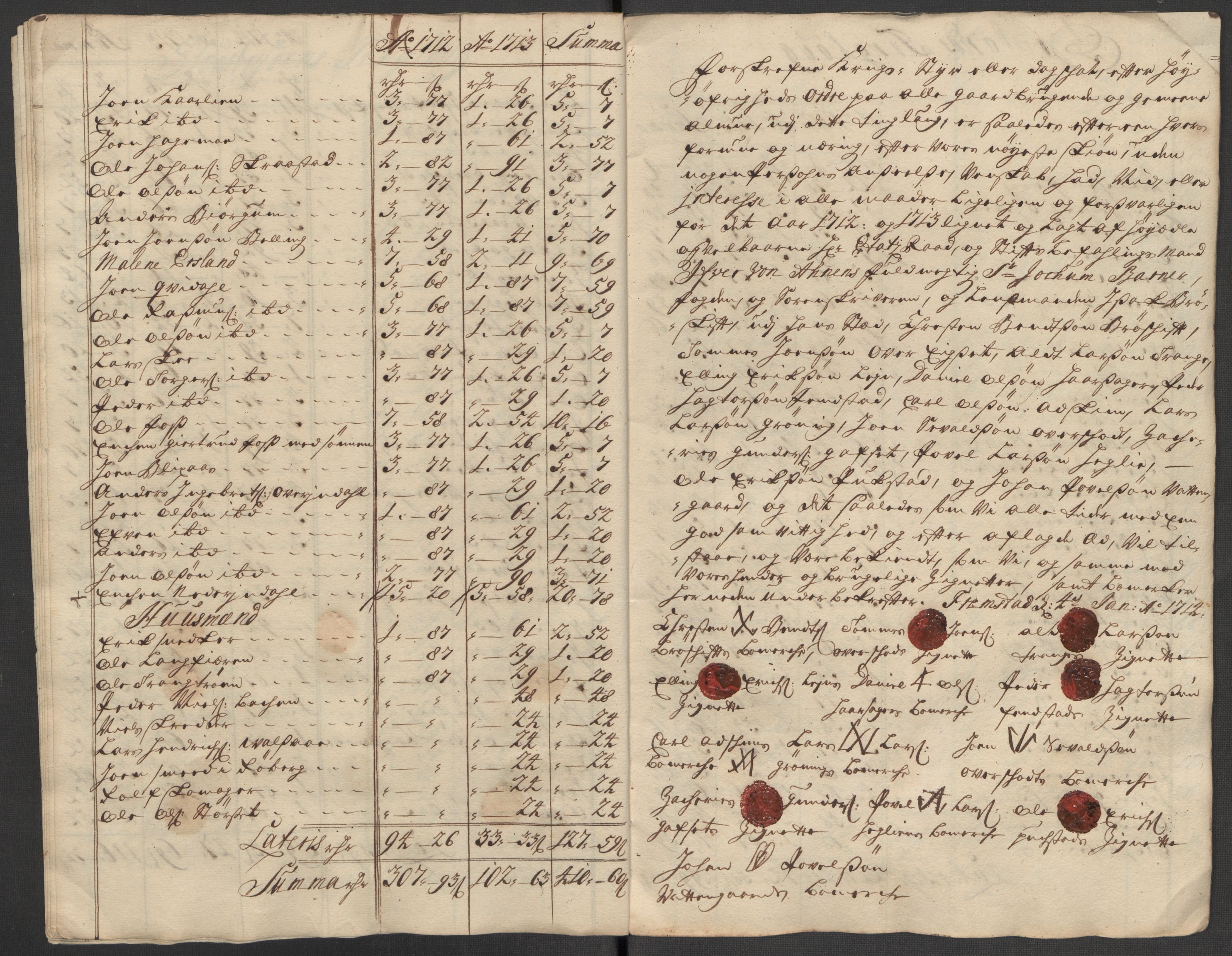 Rentekammeret inntil 1814, Reviderte regnskaper, Fogderegnskap, AV/RA-EA-4092/R57/L3861: Fogderegnskap Fosen, 1712-1713, p. 381