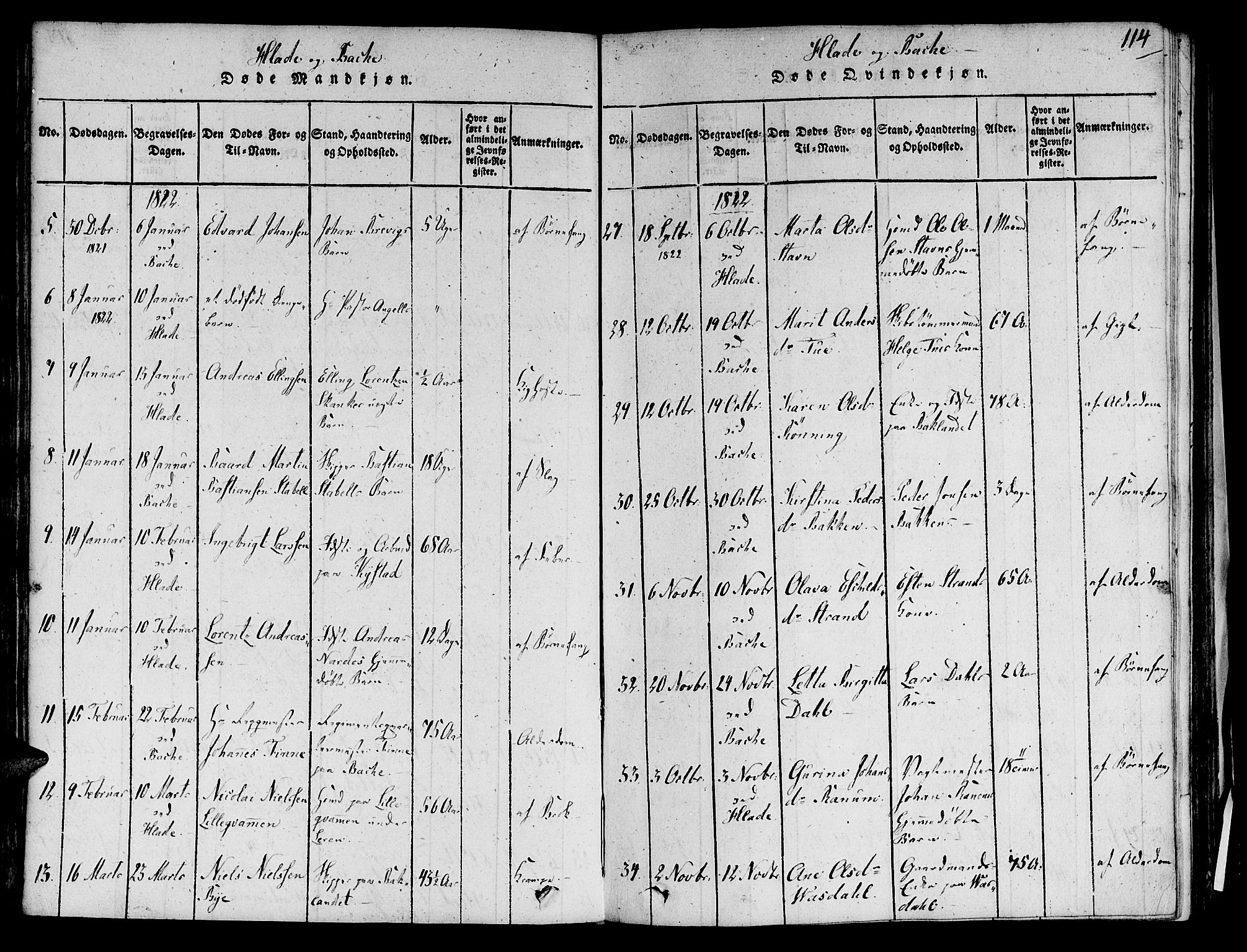 Ministerialprotokoller, klokkerbøker og fødselsregistre - Sør-Trøndelag, AV/SAT-A-1456/606/L0283: Parish register (official) no. 606A03 /1, 1818-1823, p. 114