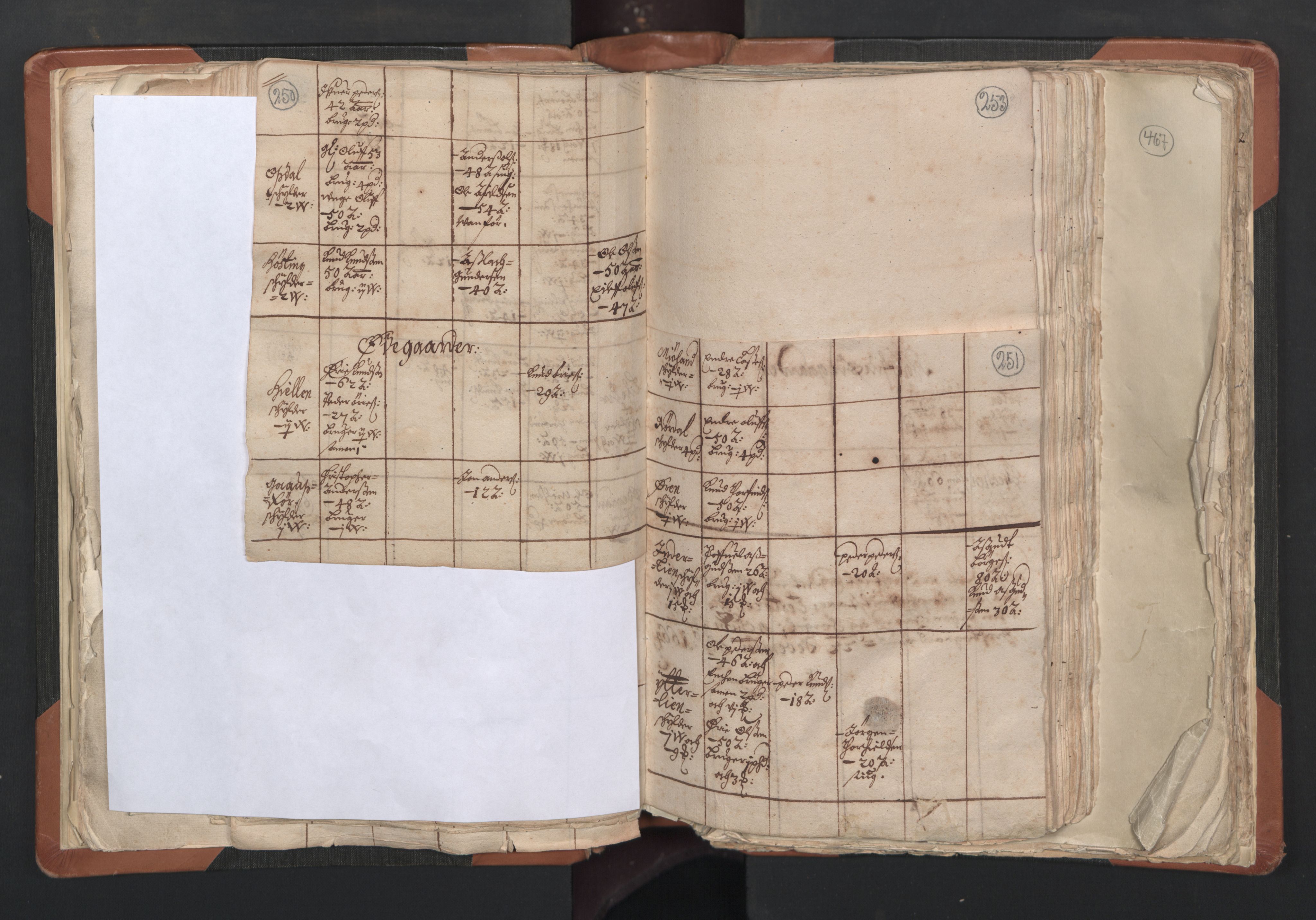 RA, Vicar's Census 1664-1666, no. 27: Romsdal deanery, 1664-1666, p. 250-251