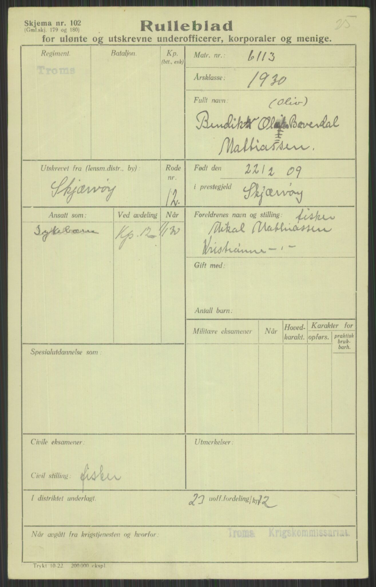 Forsvaret, Troms infanteriregiment nr. 16, AV/RA-RAFA-3146/P/Pa/L0014: Rulleblad for regimentets menige mannskaper, årsklasse 1930, 1930, p. 671