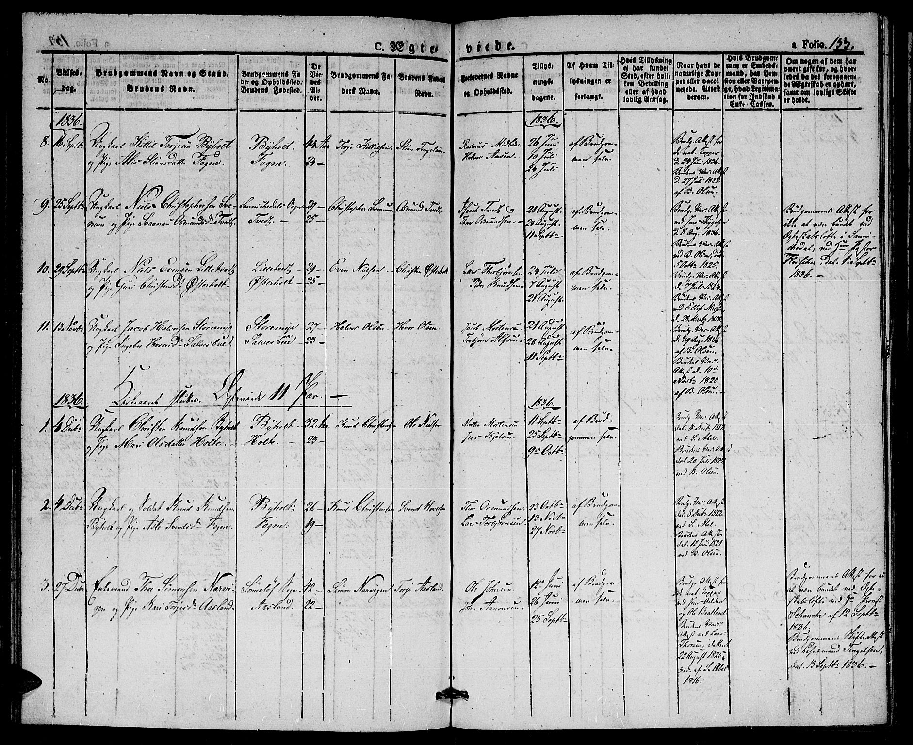 Gjerstad sokneprestkontor, AV/SAK-1111-0014/F/Fa/Faa/L0005: Parish register (official) no. A 5, 1829-1841, p. 153