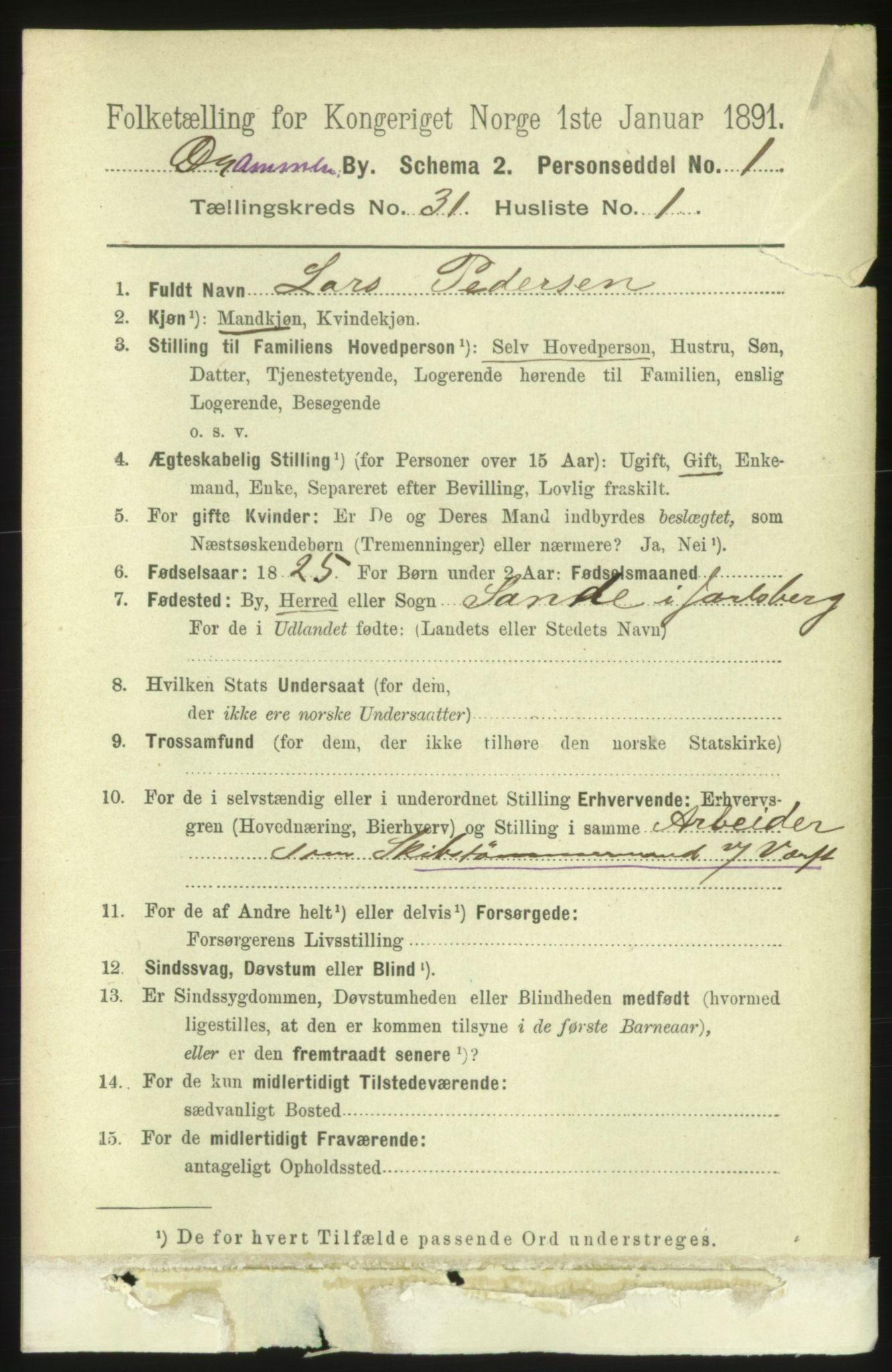 RA, 1891 census for 0602 Drammen, 1891, p. 18710