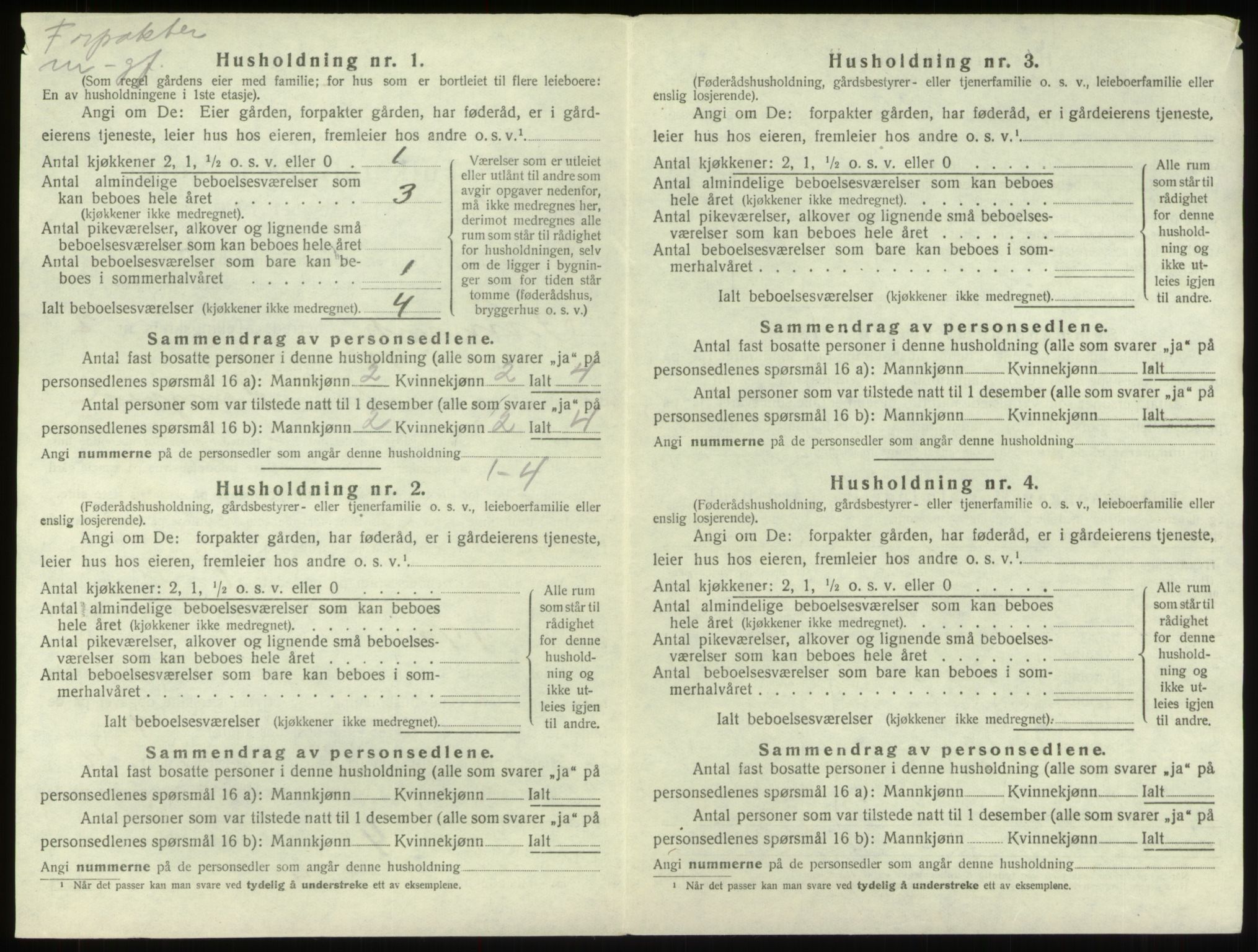 SAB, 1920 census for Innvik, 1920, p. 159