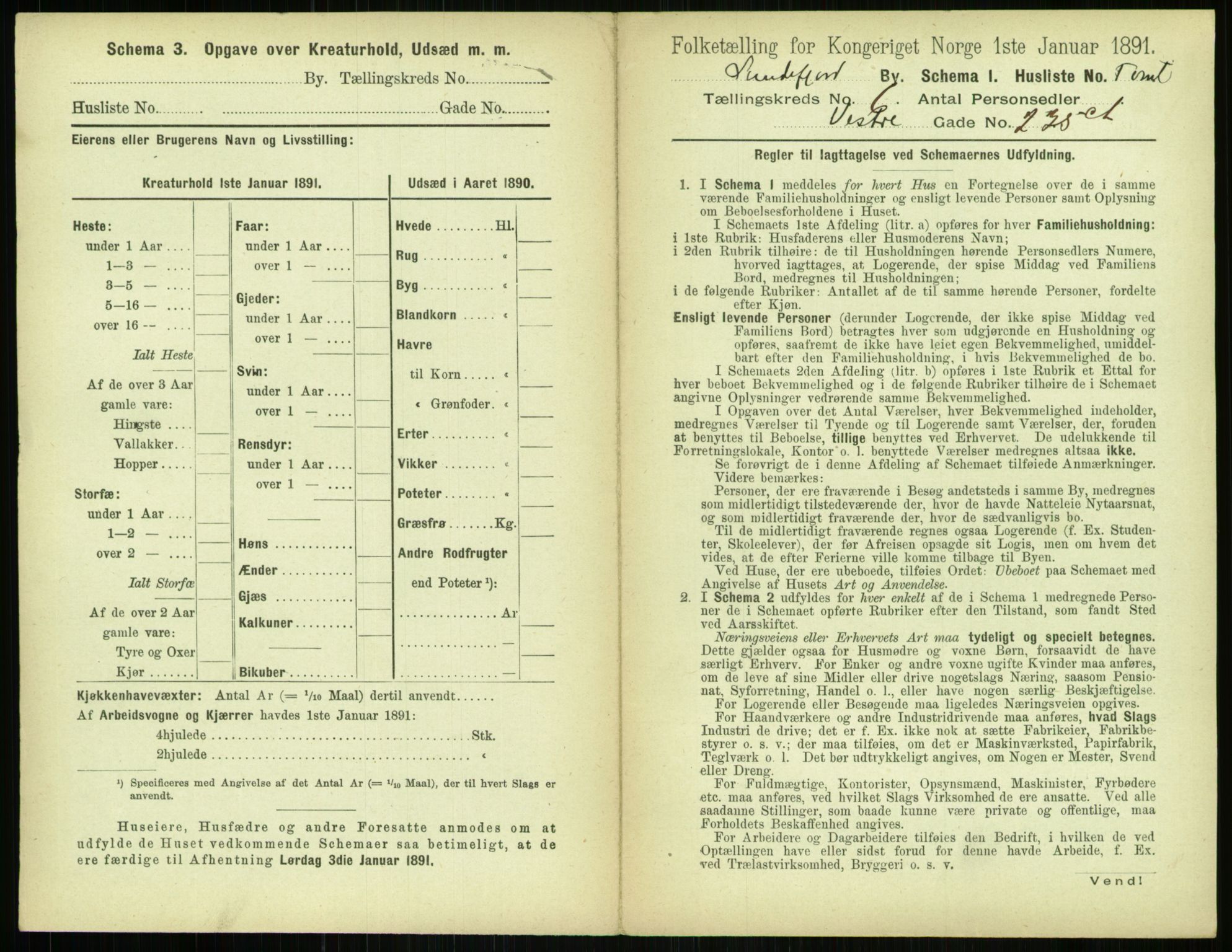 RA, 1891 census for 0706 Sandefjord, 1891, p. 733