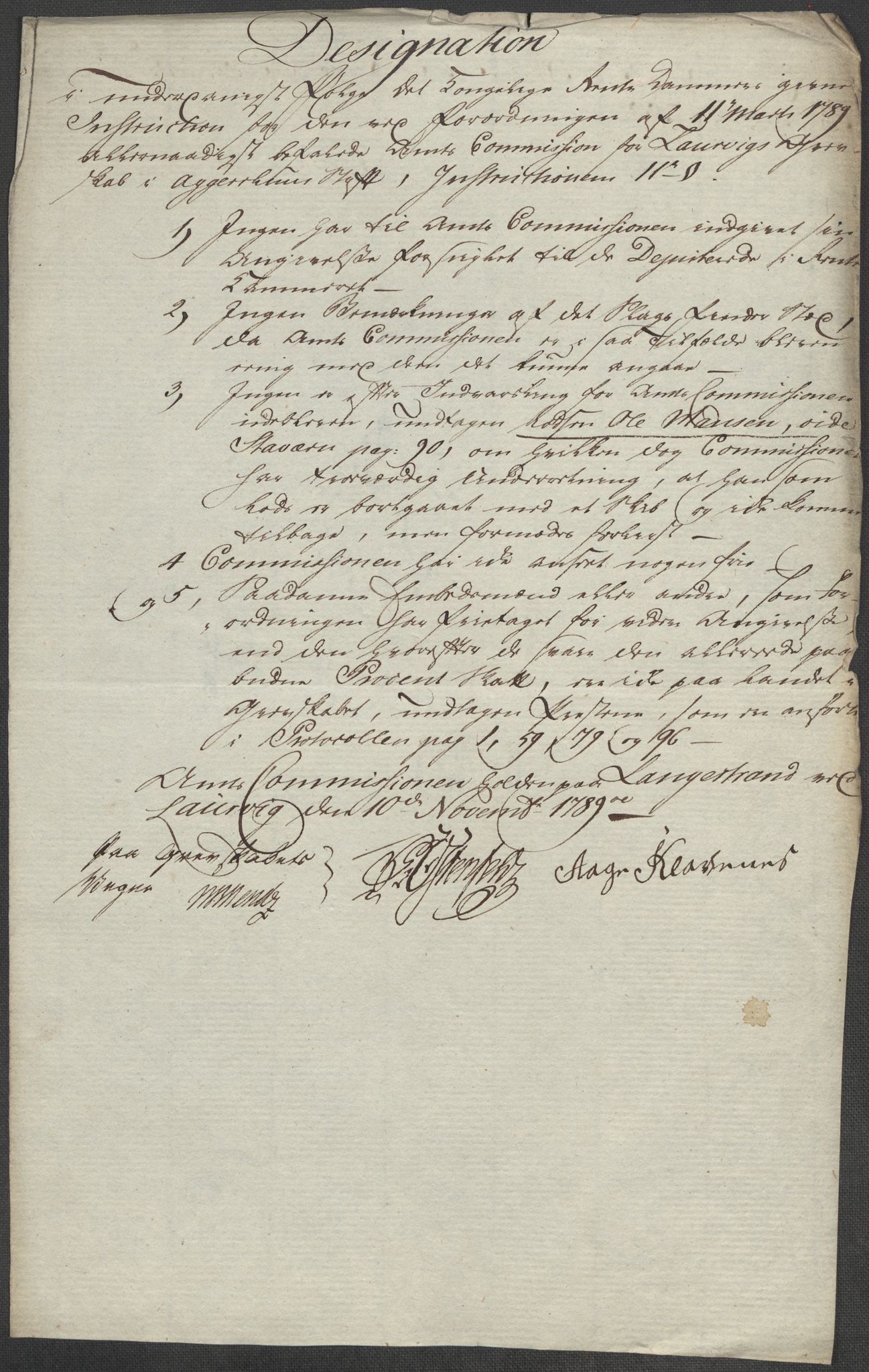 Rentekammeret inntil 1814, Reviderte regnskaper, Mindre regnskaper, AV/RA-EA-4068/Rf/Rfe/L0021: Larvik grevskap, Lista fogderi, 1789, p. 8