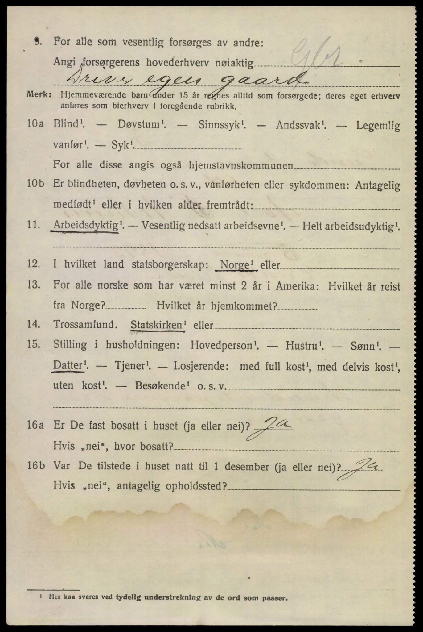 SAKO, 1920 census for Lunde, 1920, p. 2320