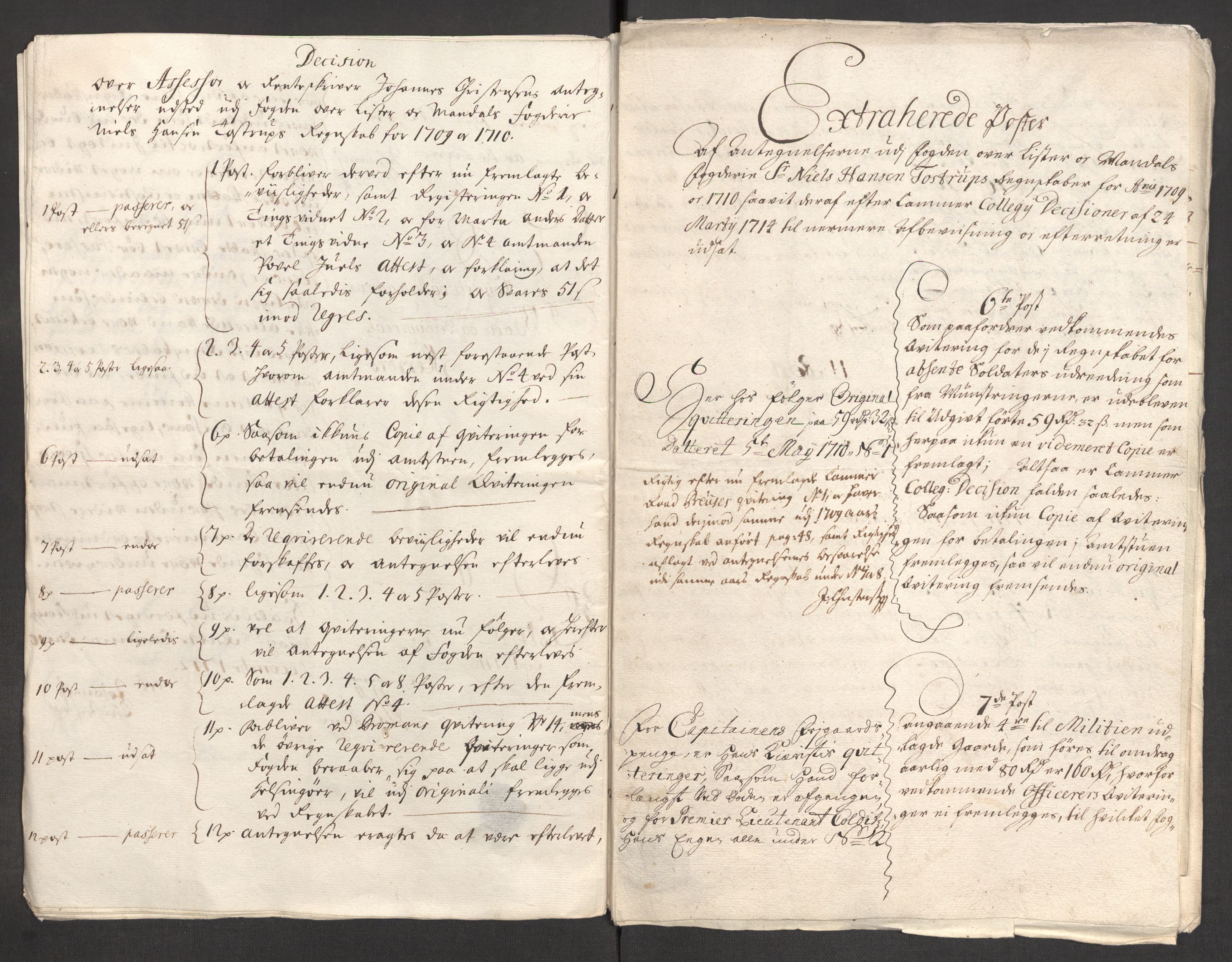 Rentekammeret inntil 1814, Reviderte regnskaper, Fogderegnskap, AV/RA-EA-4092/R43/L2553: Fogderegnskap Lista og Mandal, 1710, p. 146