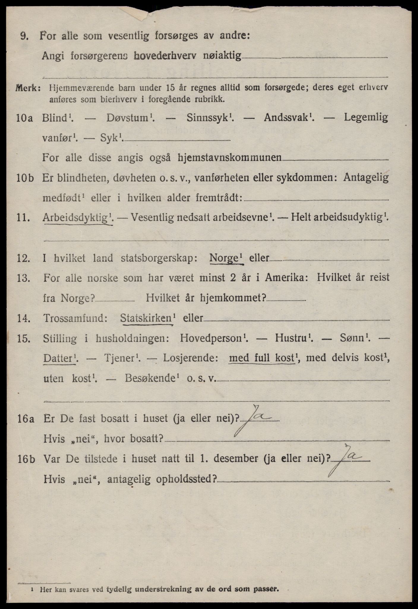 SAT, 1920 census for Nesset, 1920, p. 1481