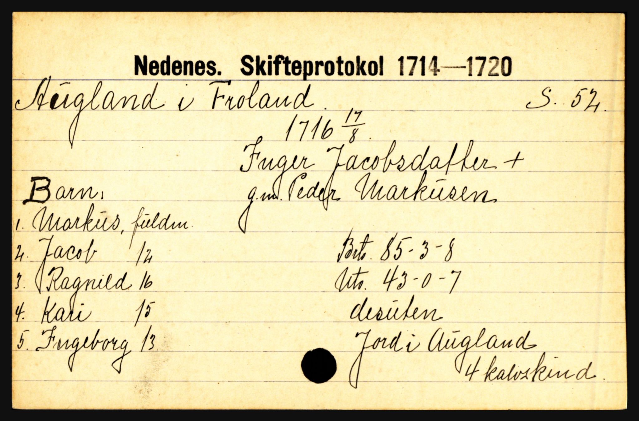 Nedenes sorenskriveri før 1824, AV/SAK-1221-0007/H, p. 1393