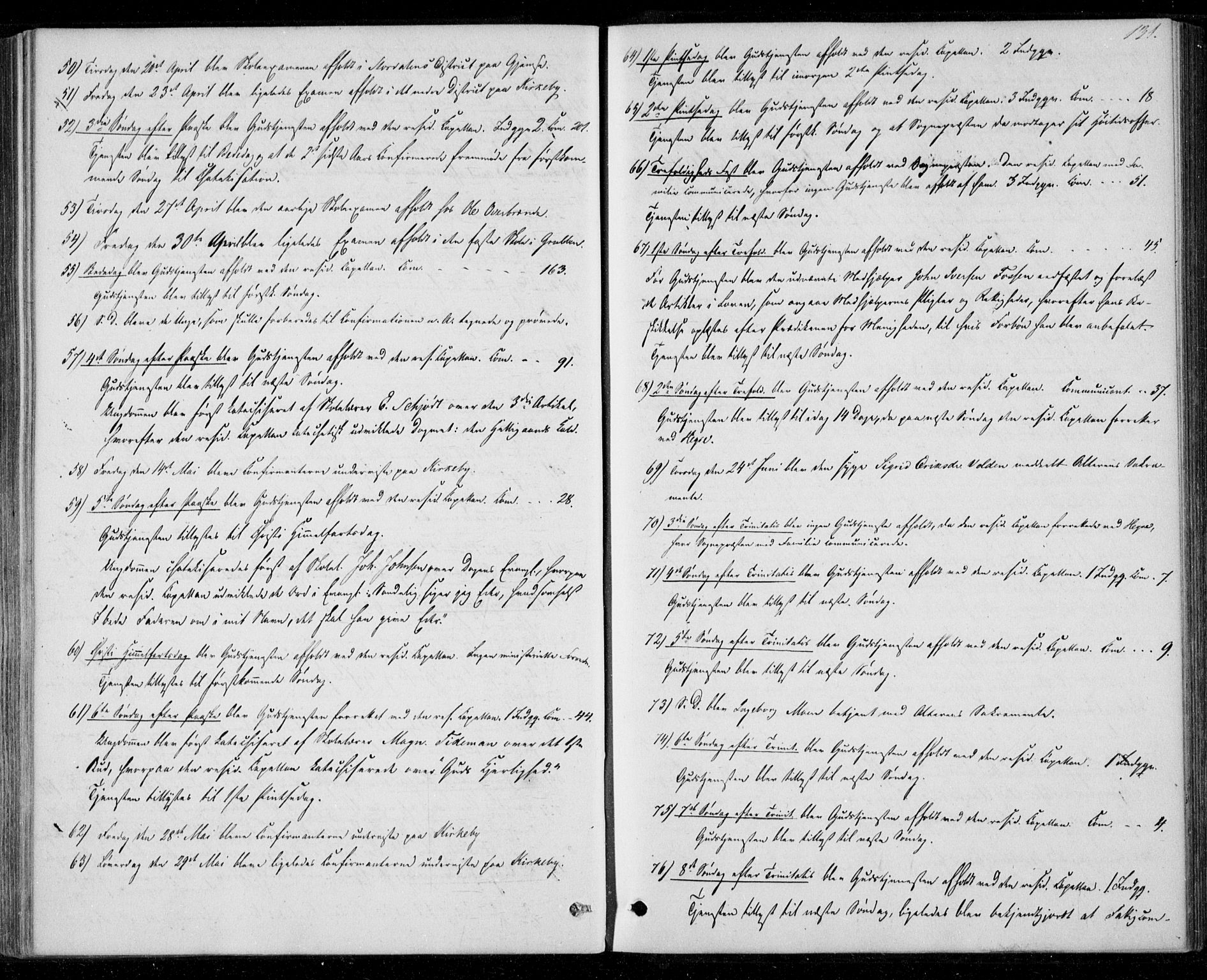 Ministerialprotokoller, klokkerbøker og fødselsregistre - Nord-Trøndelag, SAT/A-1458/706/L0040: Parish register (official) no. 706A01, 1850-1861, p. 131