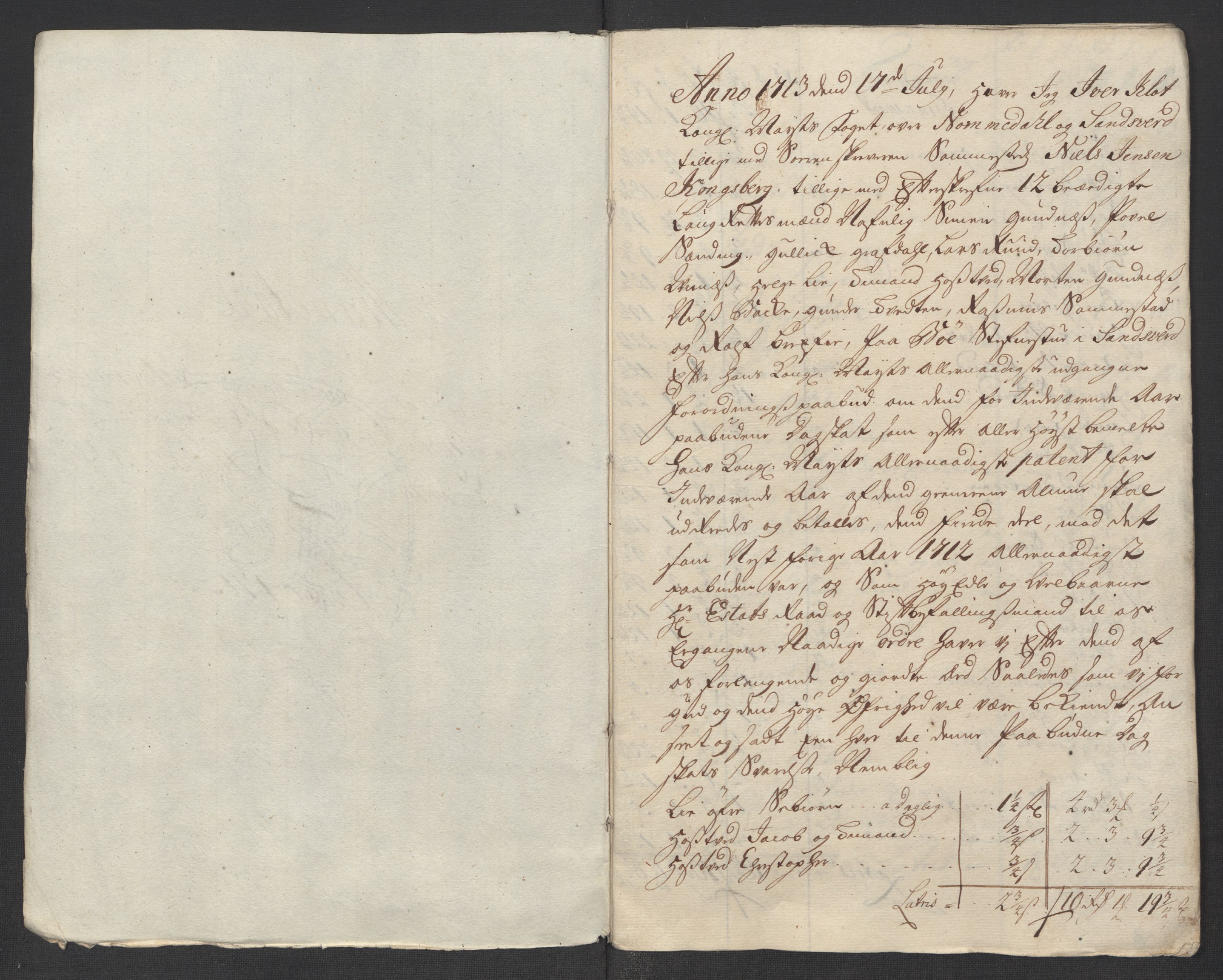 Rentekammeret inntil 1814, Reviderte regnskaper, Fogderegnskap, AV/RA-EA-4092/R24/L1588: Fogderegnskap Numedal og Sandsvær, 1713, p. 218