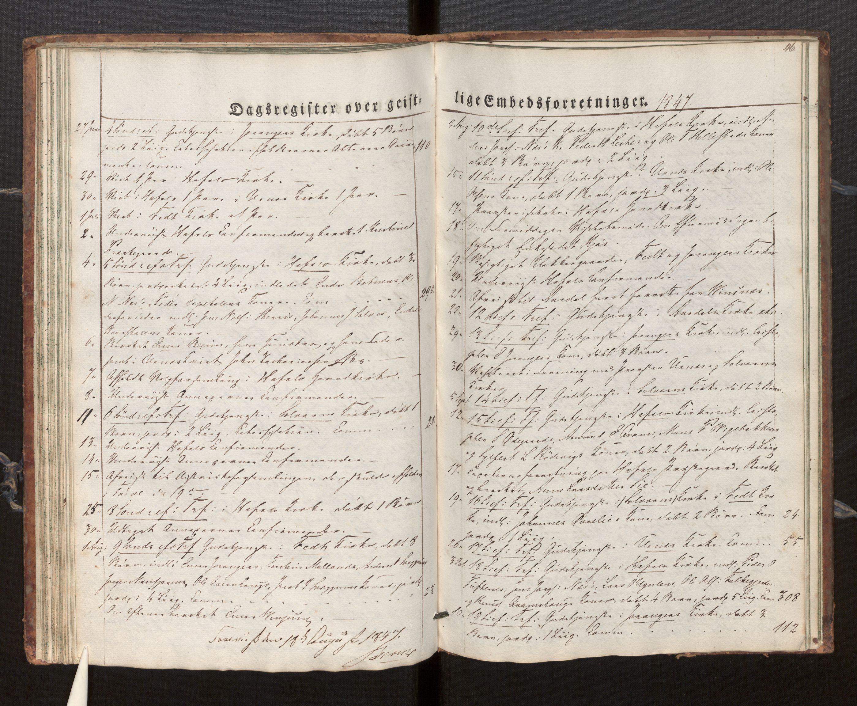 Hafslo sokneprestembete, SAB/A-80301/H/Haa/Haaf/L0001: Diary records no. F 1, 1834-1854, p. 46