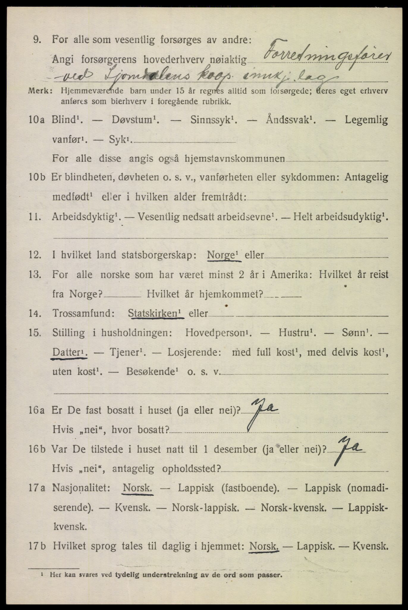 SAT, 1920 census for Ankenes, 1920, p. 7766