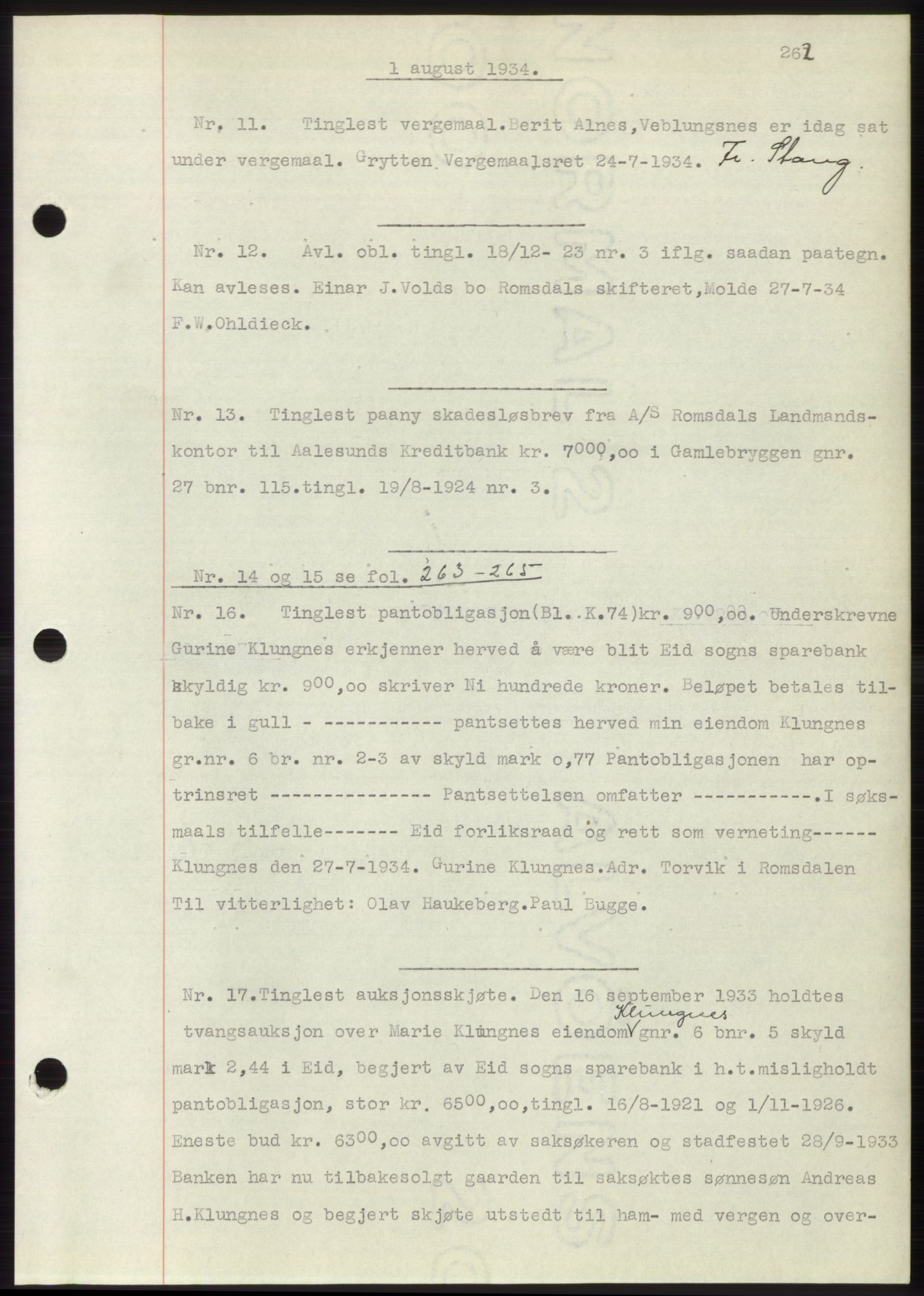 Romsdal sorenskriveri, AV/SAT-A-4149/1/2/2C/L0065: Mortgage book no. 59, 1934-1934, Deed date: 01.08.1934